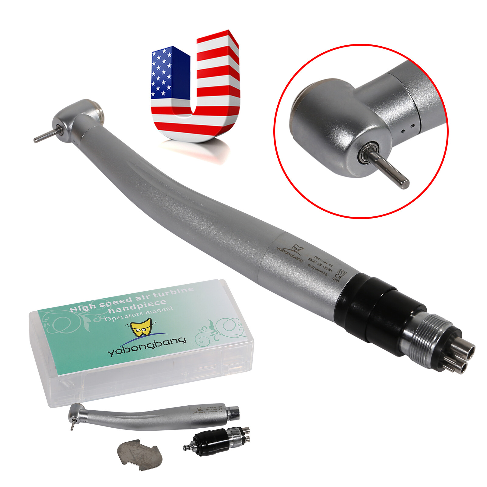 10 Pcs NSK Style Dental High-speed Turbine Handpiece Push Button 4-Hole Coupler