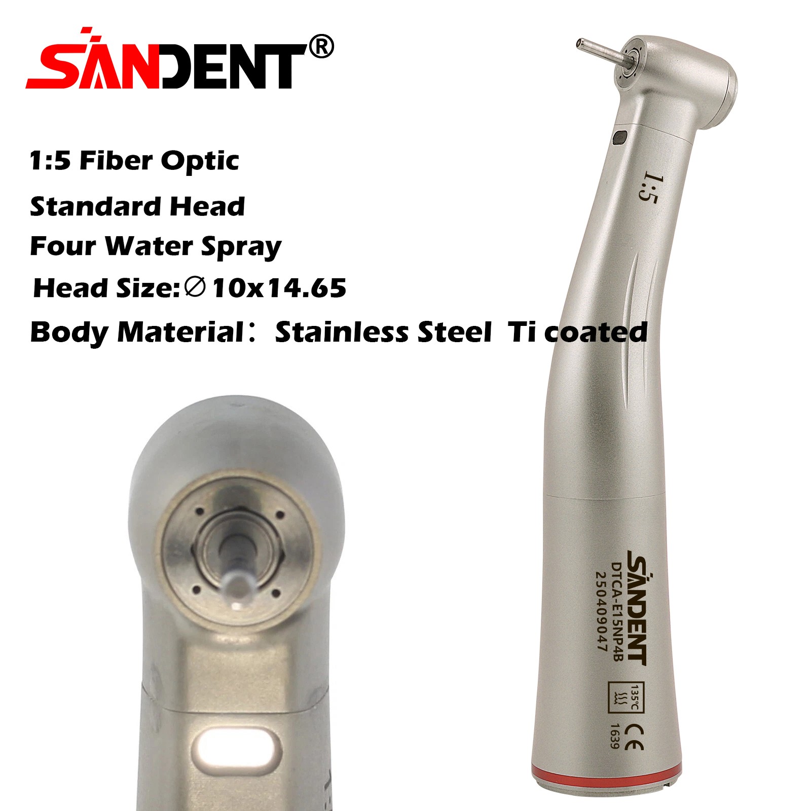 1:5 LED Electric Handpiece High Speed Contra Angle TI-MAX Fit NSK X95L Z95L