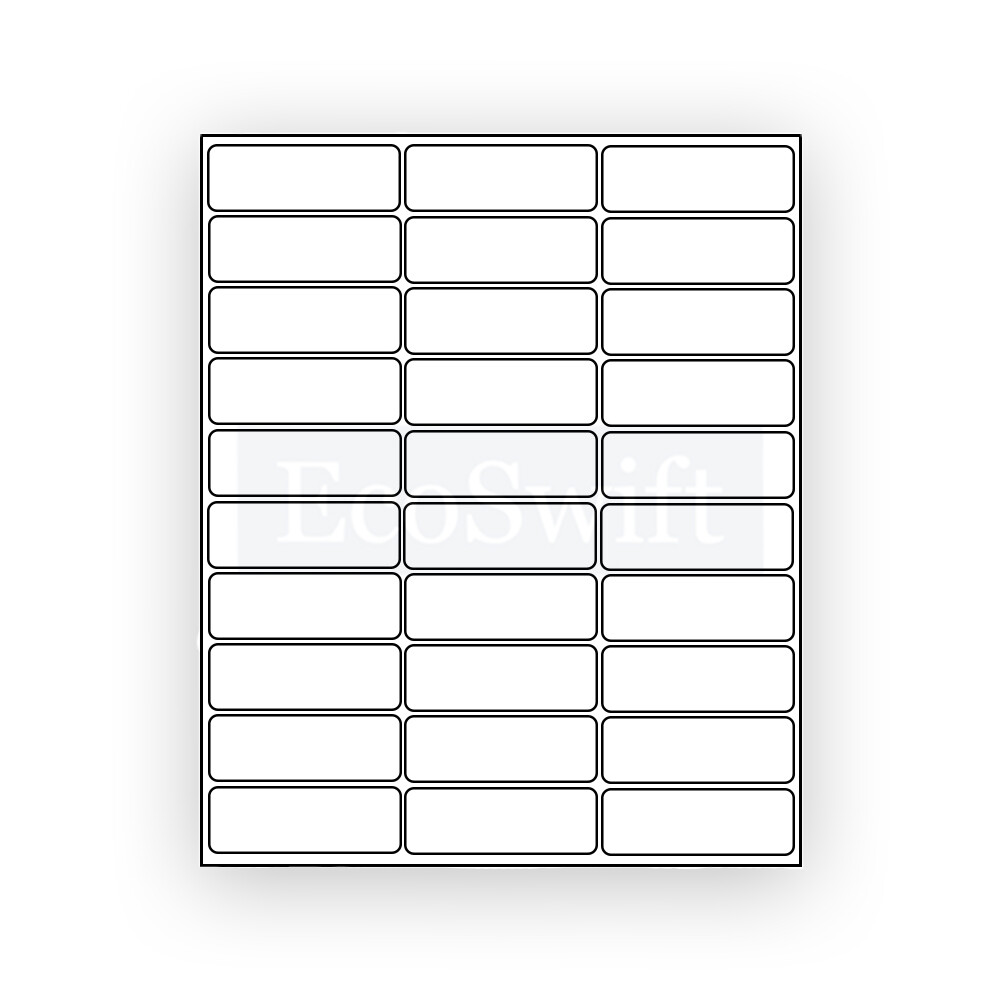 30-300,000 1 x 2 5/8 EcoSwift Laser Address Shipping Adhesive Label 30 per sheet