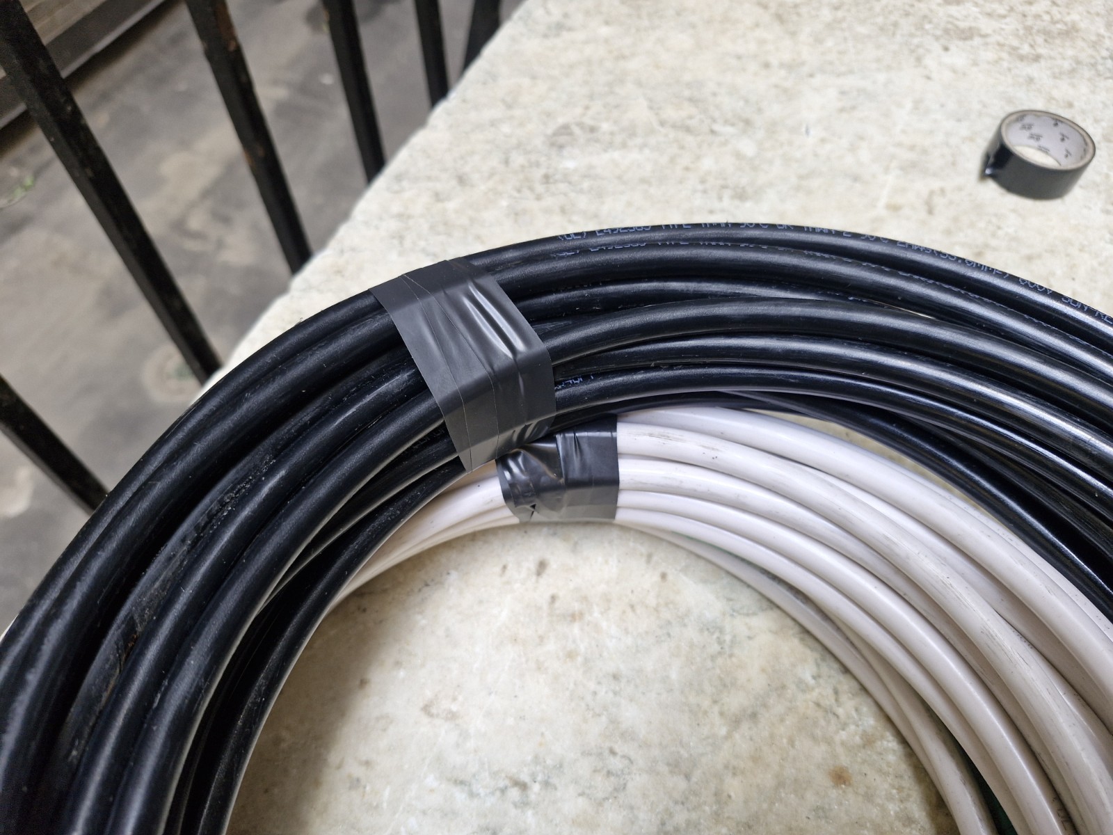 2 AWG Copper THHN THWN-2 Wires White and Black 600V Length 48 feet 8″ inches
