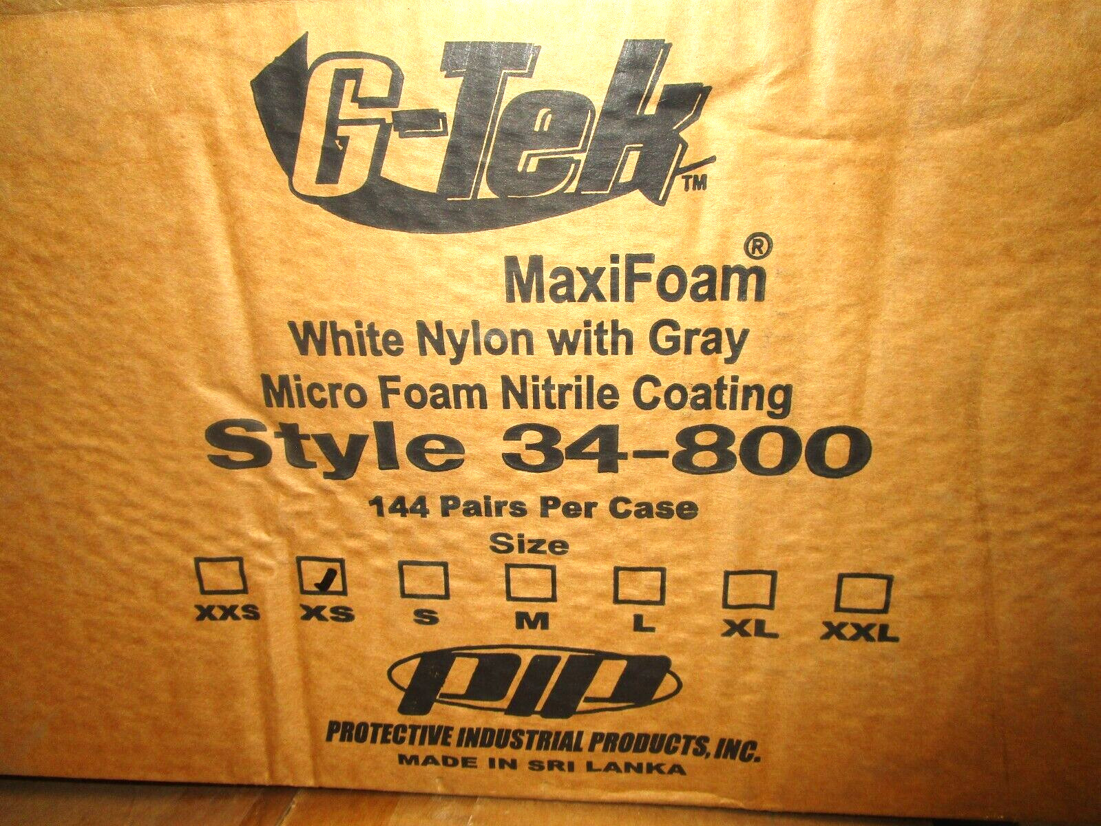 PIP MAXIFOAM 34-800/XS G-TEK PREMIUM FOAM COATED NYLON WORK GLOVES SOLD BY DOZEN