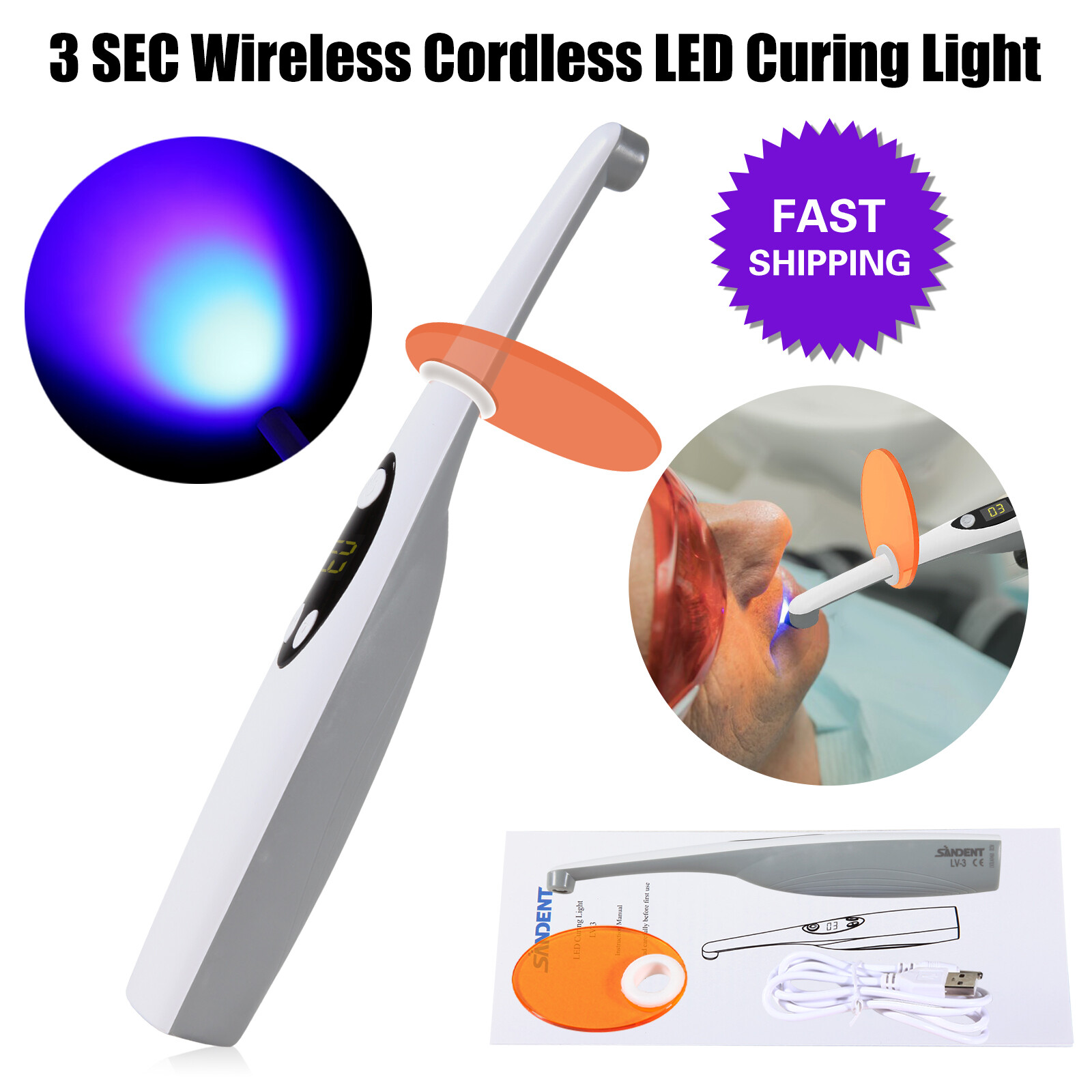 3s Dental Curing Light Lamp Dental Light Cur FOTOPOLIMERIZADOR Dental SK