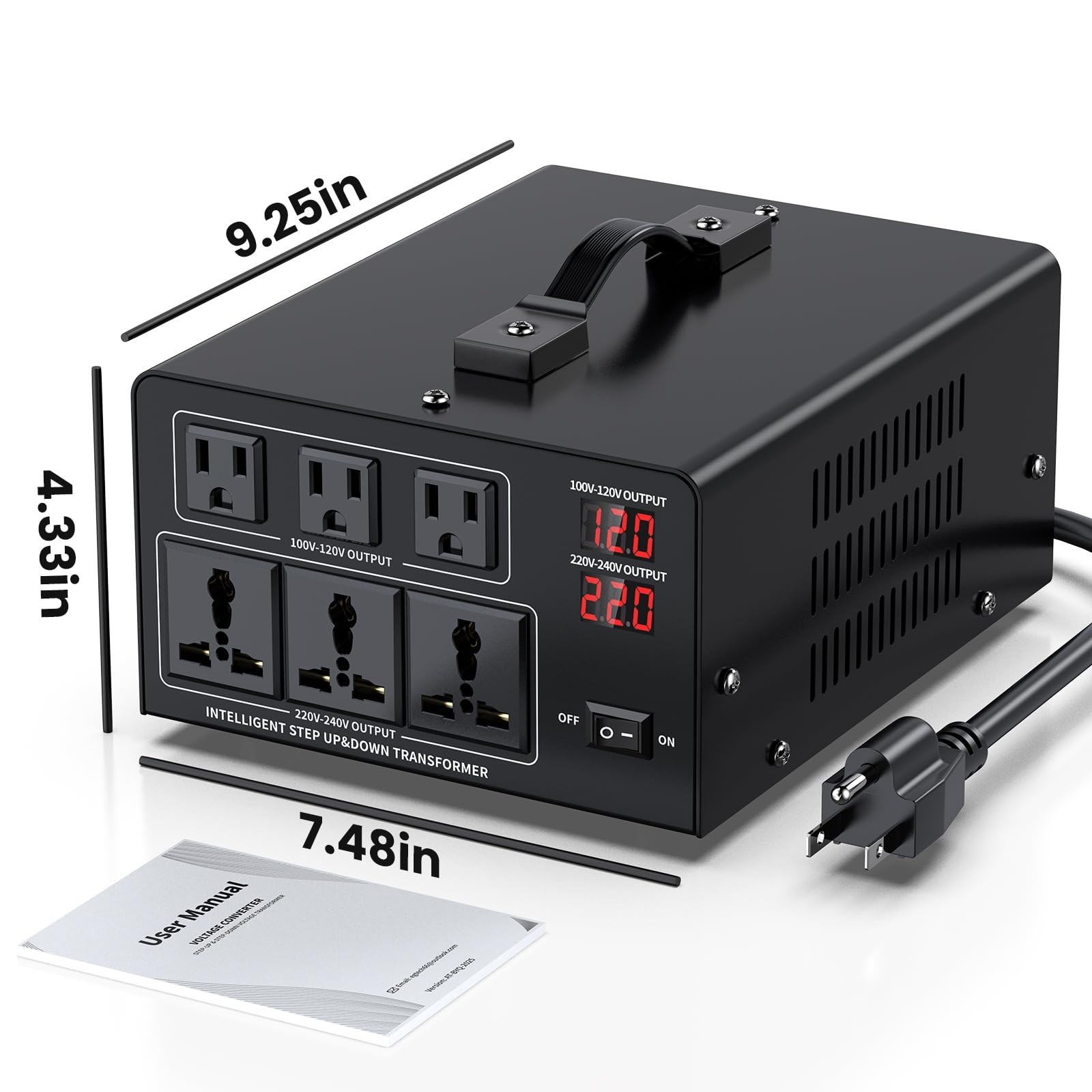 3000W Voltage Converter Transformer Step Up 110V/120V to220V/240V or Step Dow…