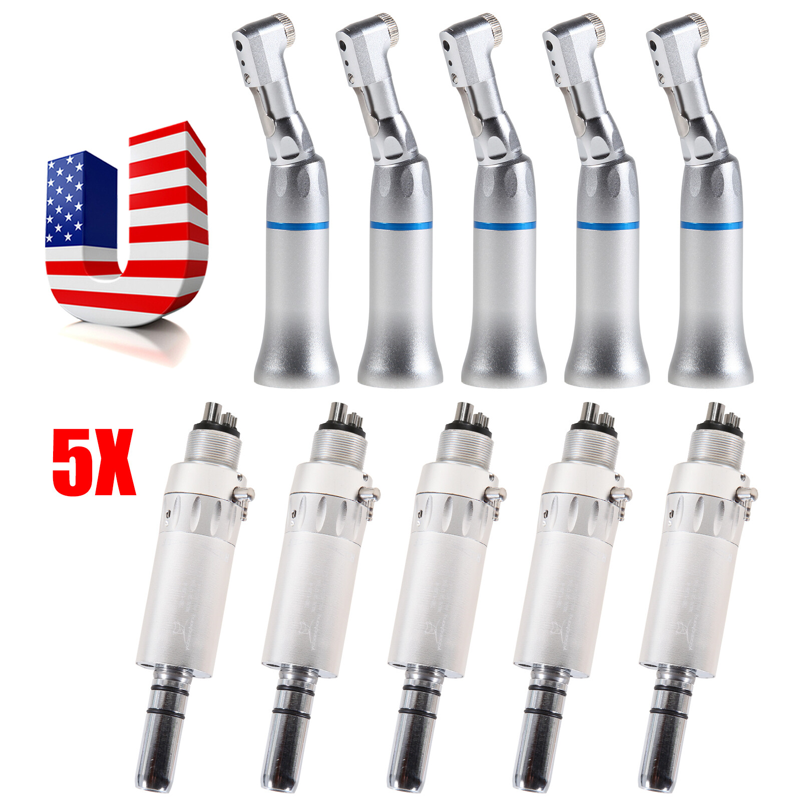 NSK Style Dental Slow Low Speed Handpiece Contra Angle/Air Motor 4 Hole