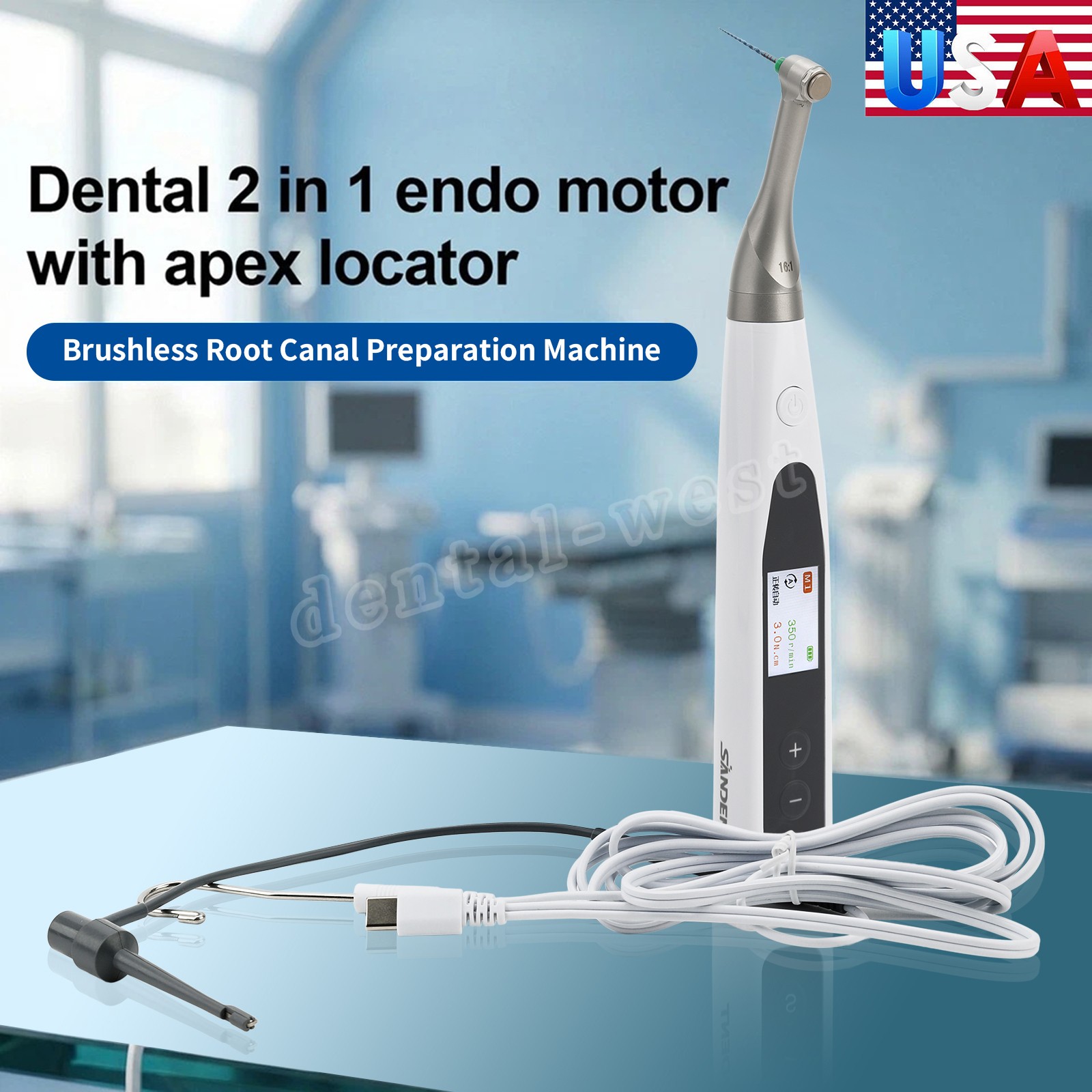 Woodpecker Style Cordless Endo Motor W/Apex Locator, Rotary & Reciprocating