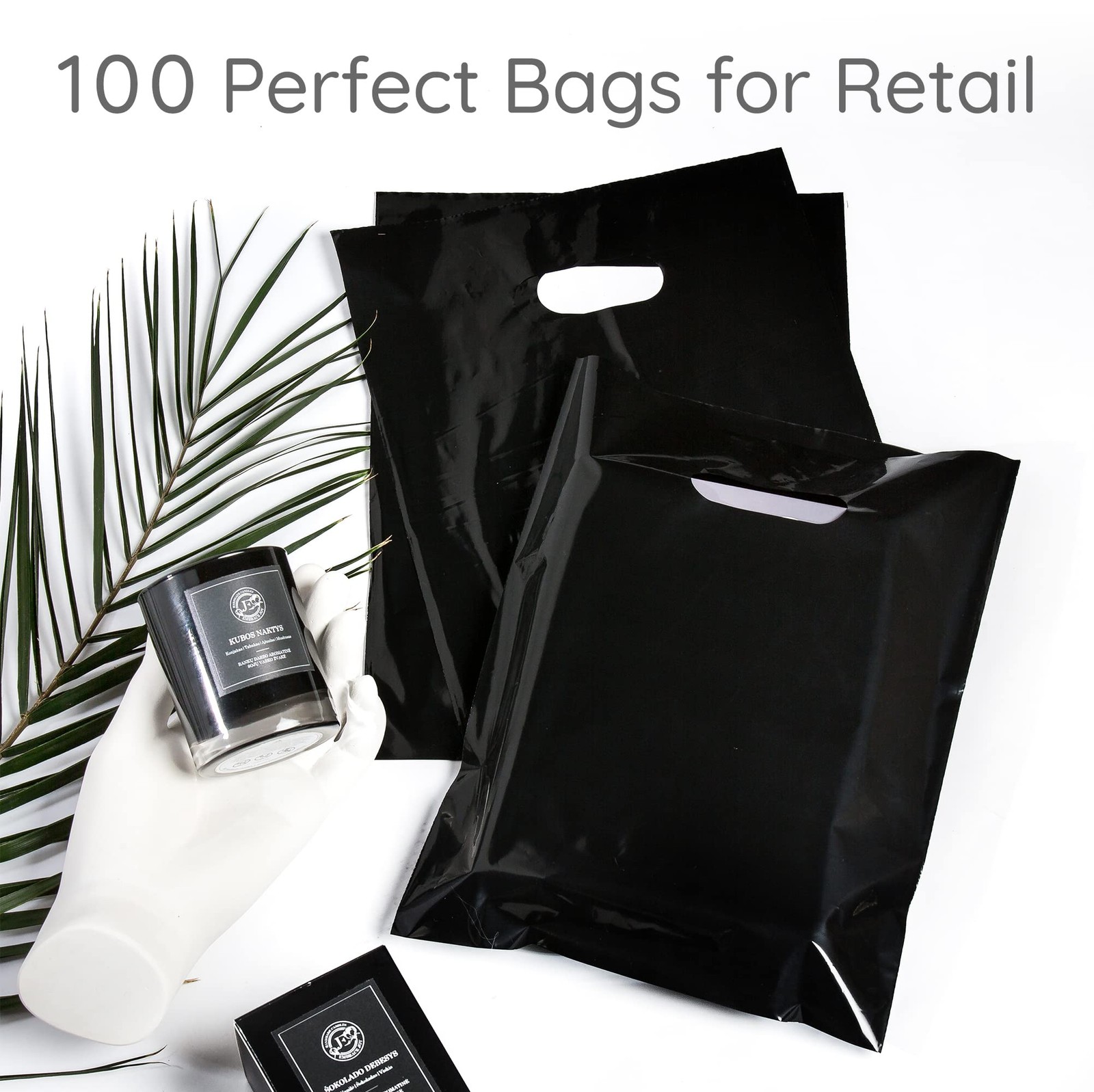 Choice Marts Merchandise Bags 100 Black 9″x12″ 9 inches by 12 inches,