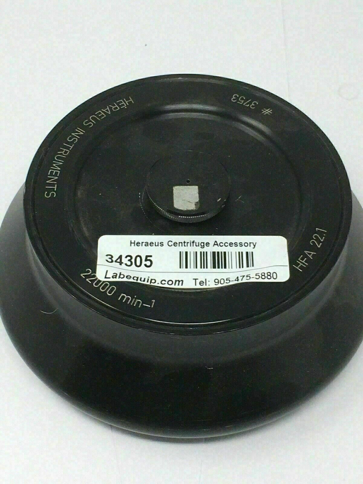 Heraeus HFA 22.1 (3753) Head, Fixed-angle Centrifuge Rotor with Lid, 22K Max RPM