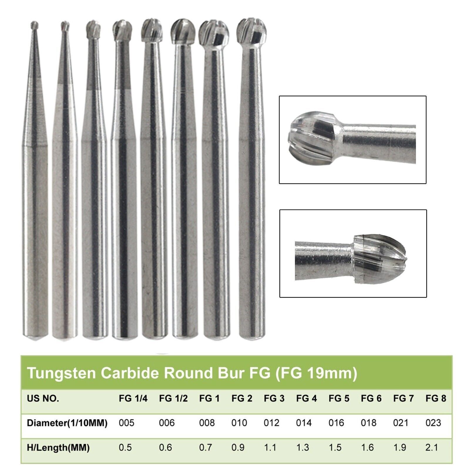 Wave Dental Round Carbide Bur FG Diamond Bur Surgical Long Round Ball High Speed