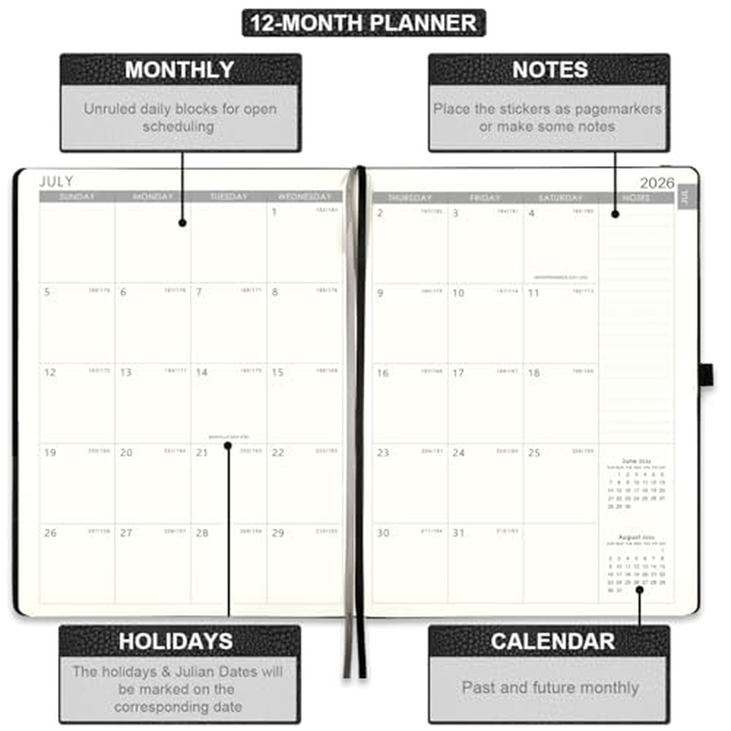 2026-2027 Planner – Weekly & Monthly Planner 2026-2027 with Pen Loop, to Achi…