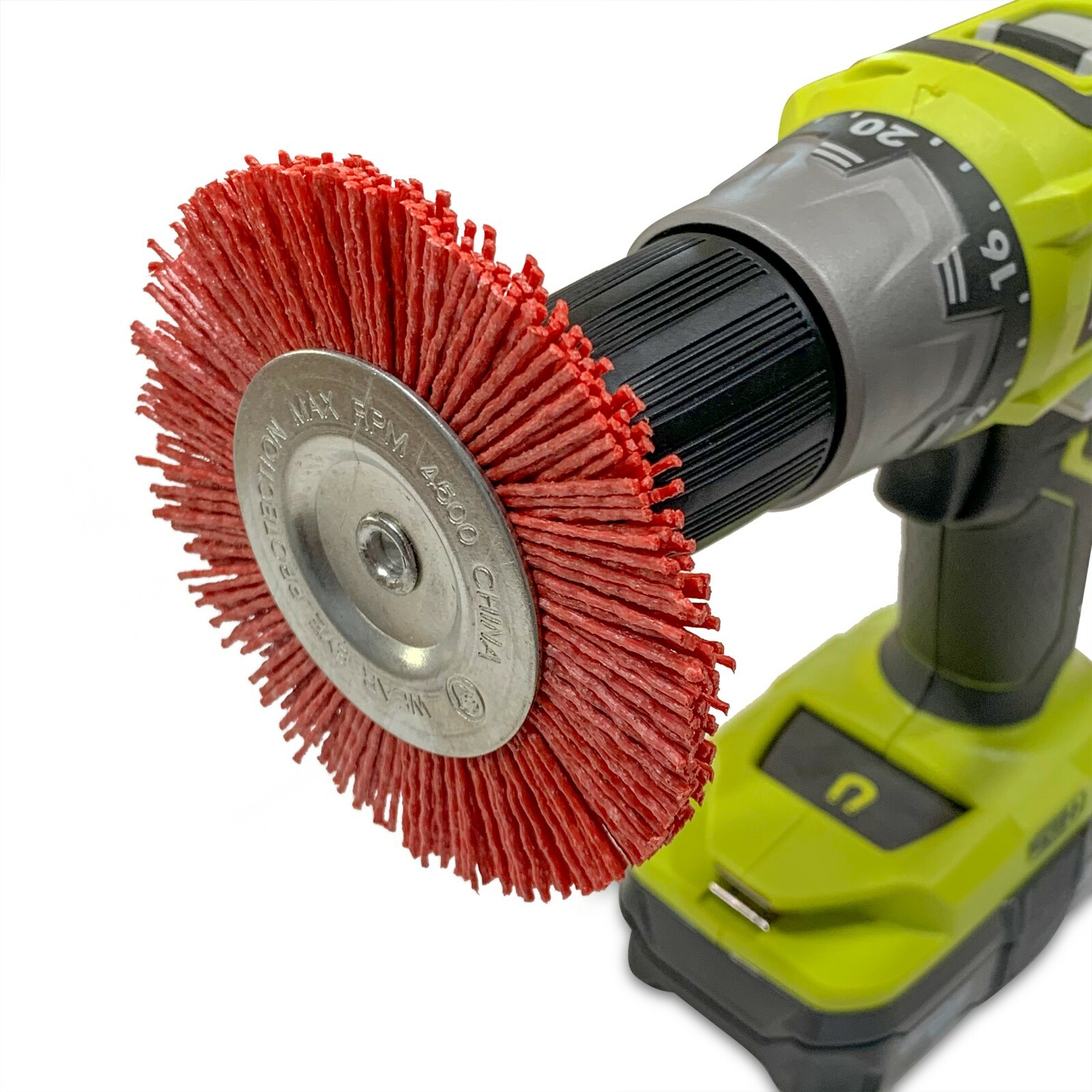 4″ Nylon Flat Brush 1/4″ Shank Coarse 3 Pack Abrasive Drill Brush Wheel