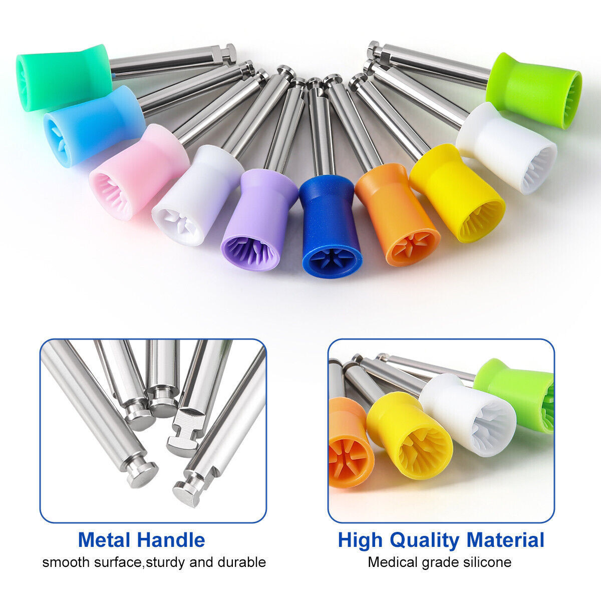 100 Pcs Dental Prophy Polishing Brush Nylon Bristle Flat/Tapered Prophylaxis RA
