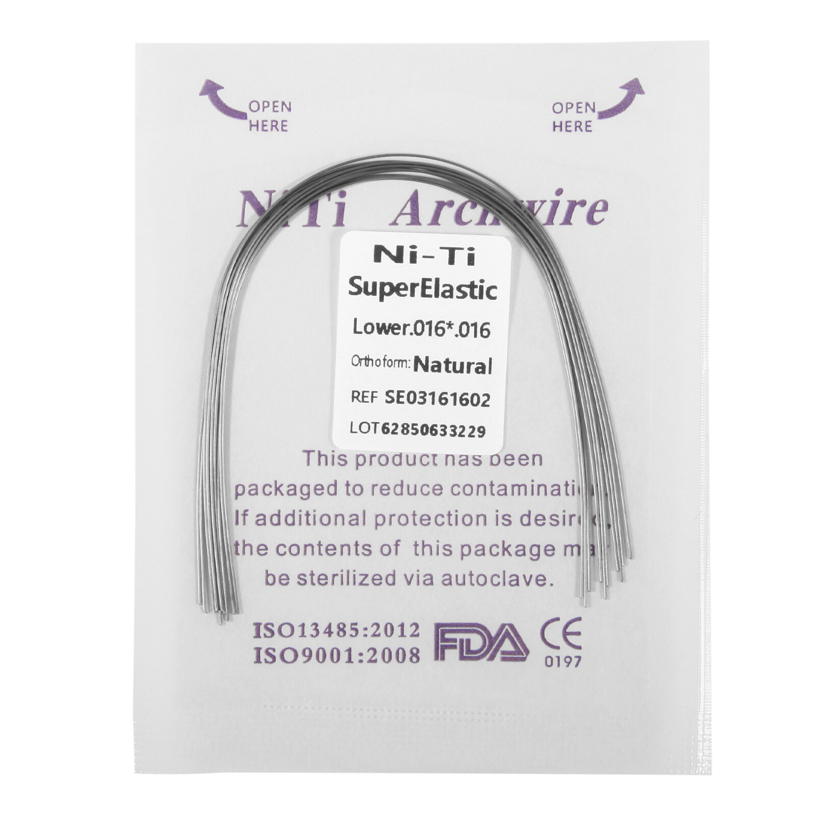 10pcs Dental Orthodontic Arch Wire Super Niti Rectangular Nature Natural Form ns