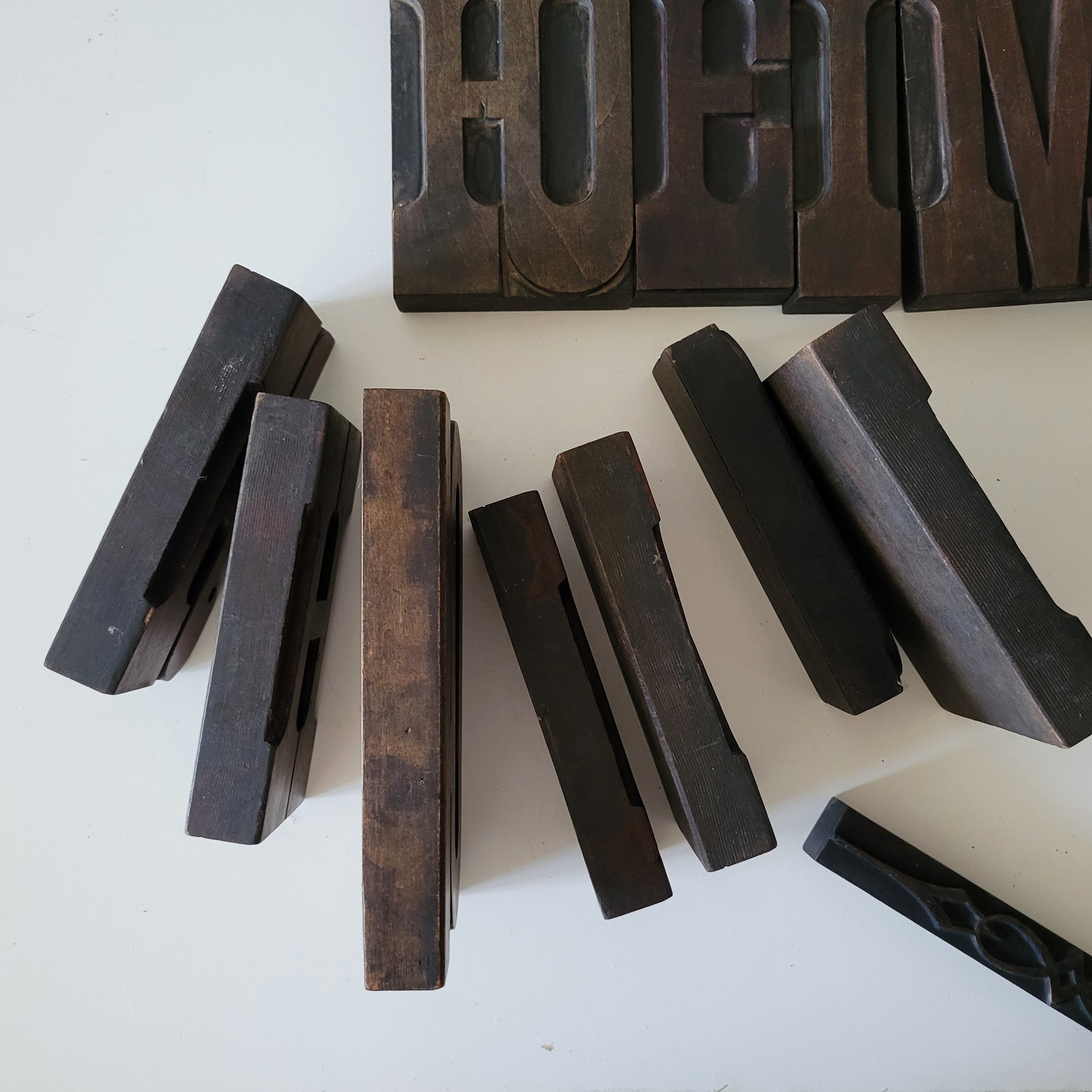 Antique Wood Type Letter Blocks Russian Empire Industrial decor Vintage Alphabet
