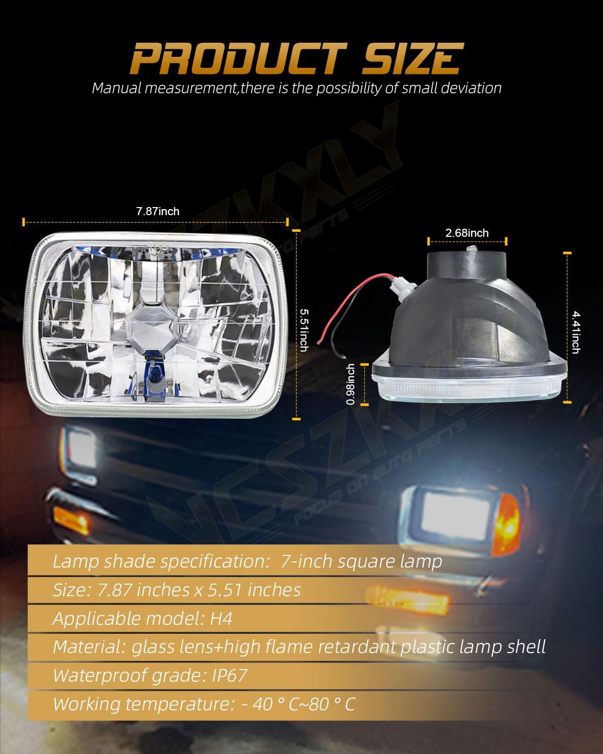 5×7 7×6 H6054 LED Headlights Compatible International 9400 DOT 500% Brightness