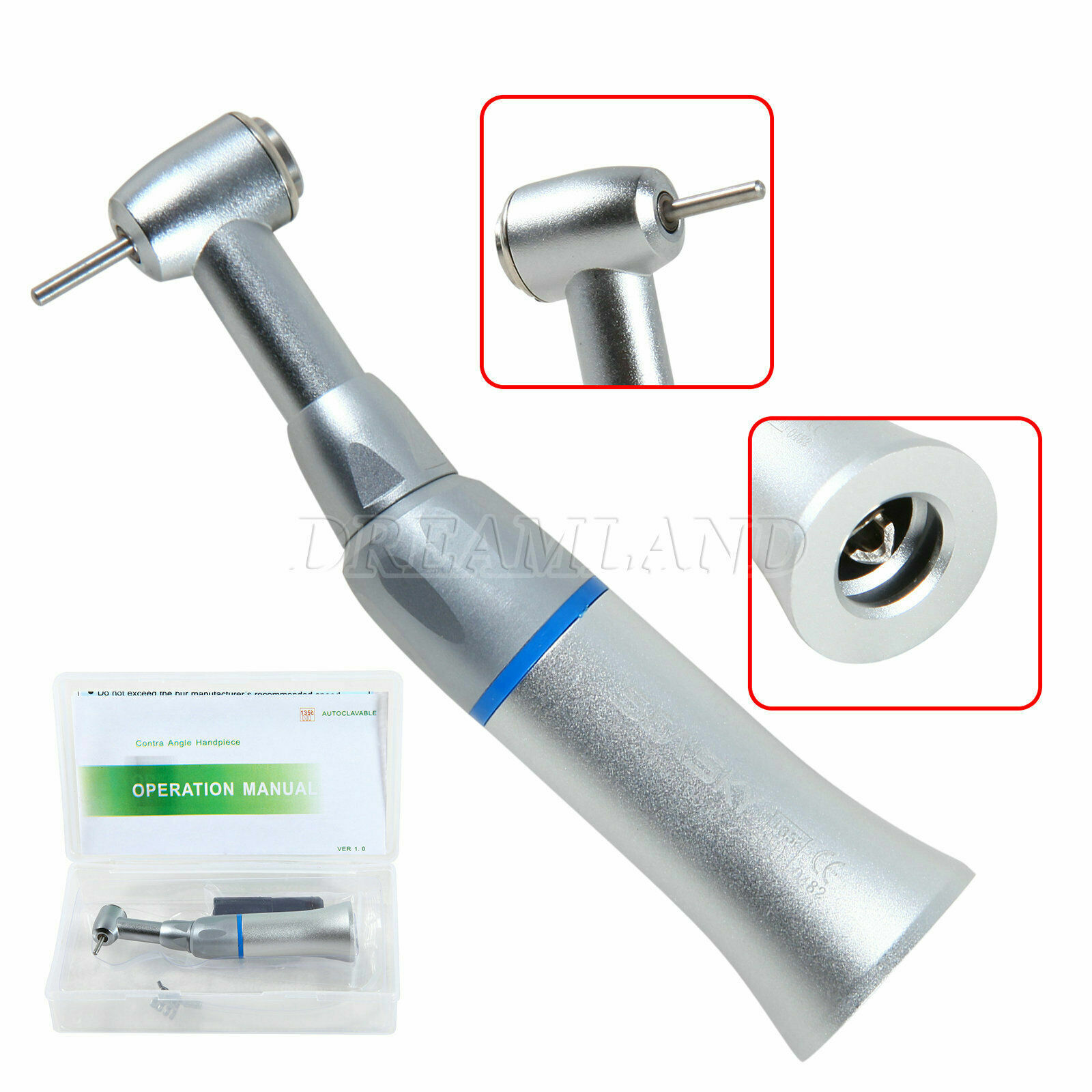 For NSK Dental Low Speed Contra Angle Handpiece Push Button Fit FG 1.6mm Burs