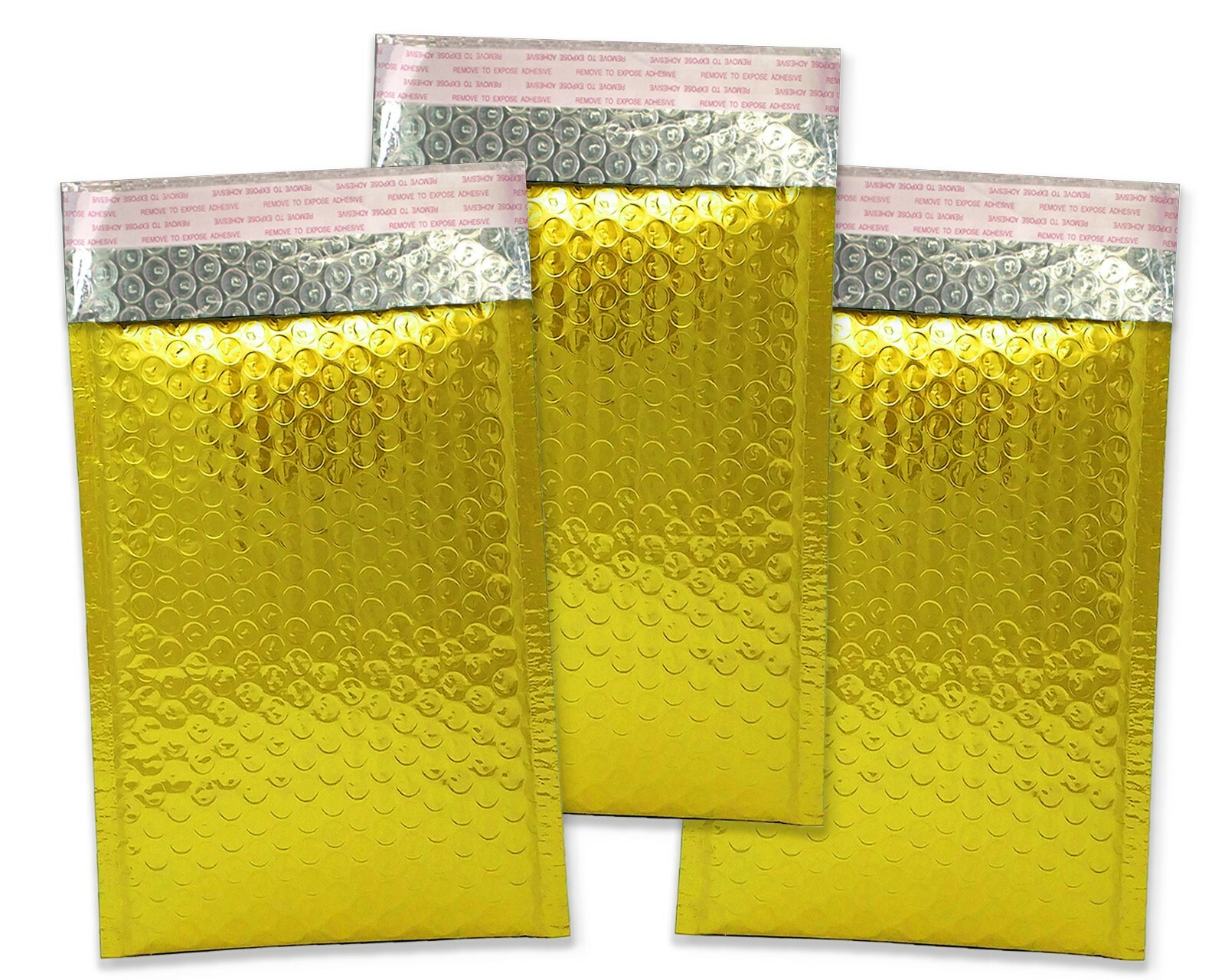 10 – 100 Lot -6×10 & 4×8 Pink, Honey Pot Gold METALLIC BUBBLE MAILER, Envelopes