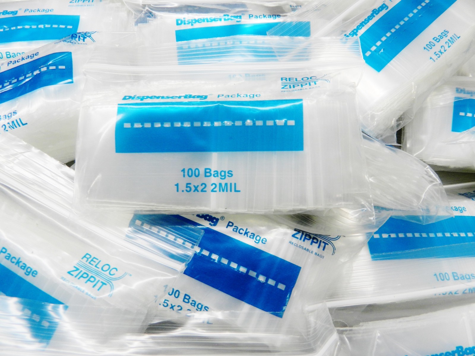 6000 Reloc Zippit Bags 1-1/2″ x 2″ Clear 2mil Zip Squeeze 6,000 Baggies 1.5 x 2