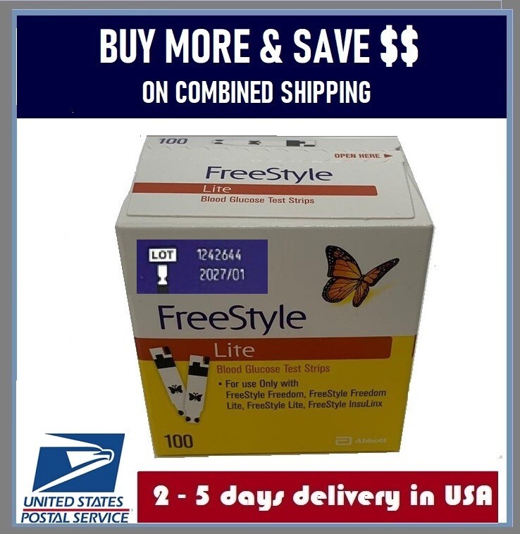 FreeStyles Lite Blood Glucose Test Strips 100ct Exp.Date Jan-27