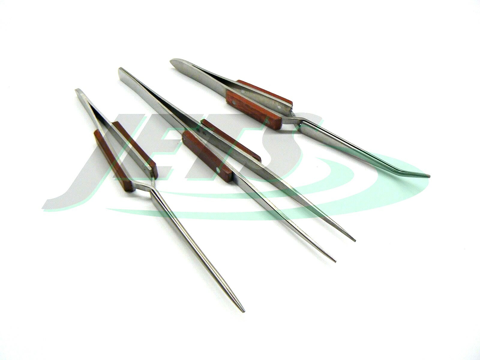 Fiber Grip Tweezers Set of 3 Cross Locking & Straight Soldering Tweezer Jewelers