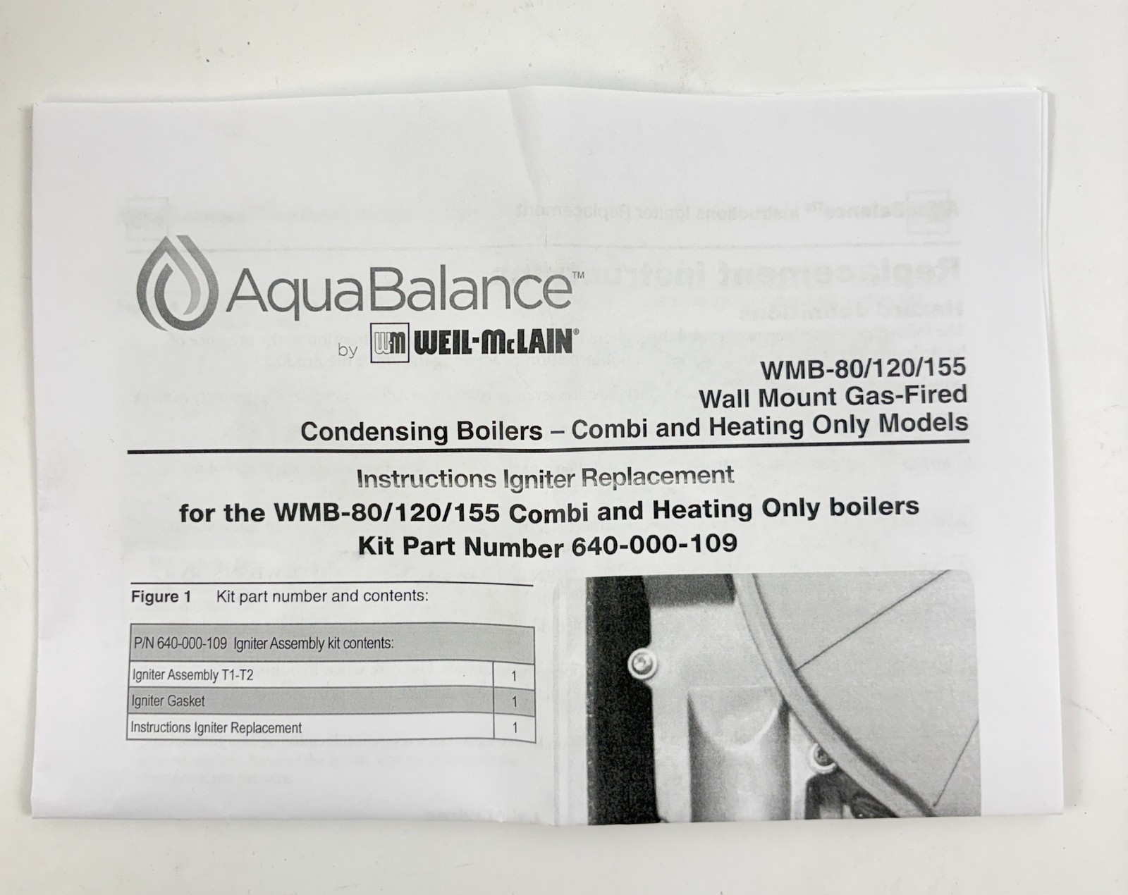 Weil-McLain AquaBalance Igniter 640-000-109 with Gasket OEM
