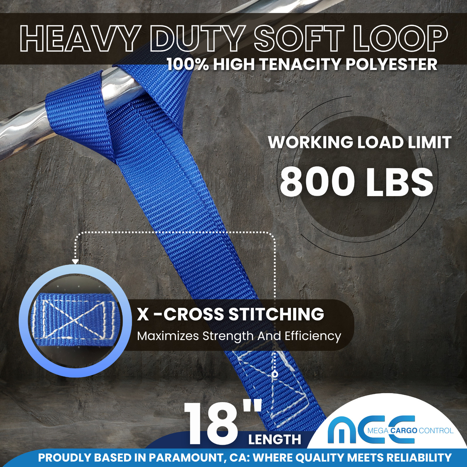 USA Heavy Duty 1″ x18″ Soft Loop Tie Down Strap For Motorcycle Dirt-Bike ATV UTV