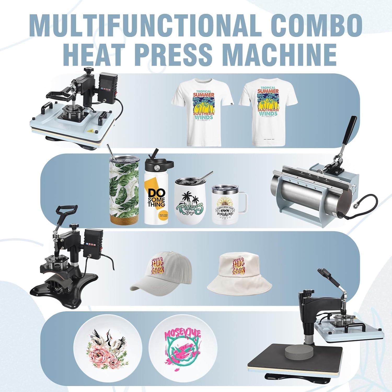 12×15 Inch, 360° Swing Away 5 in 1 Heat Transfer Machine, Multifunctional Hea…