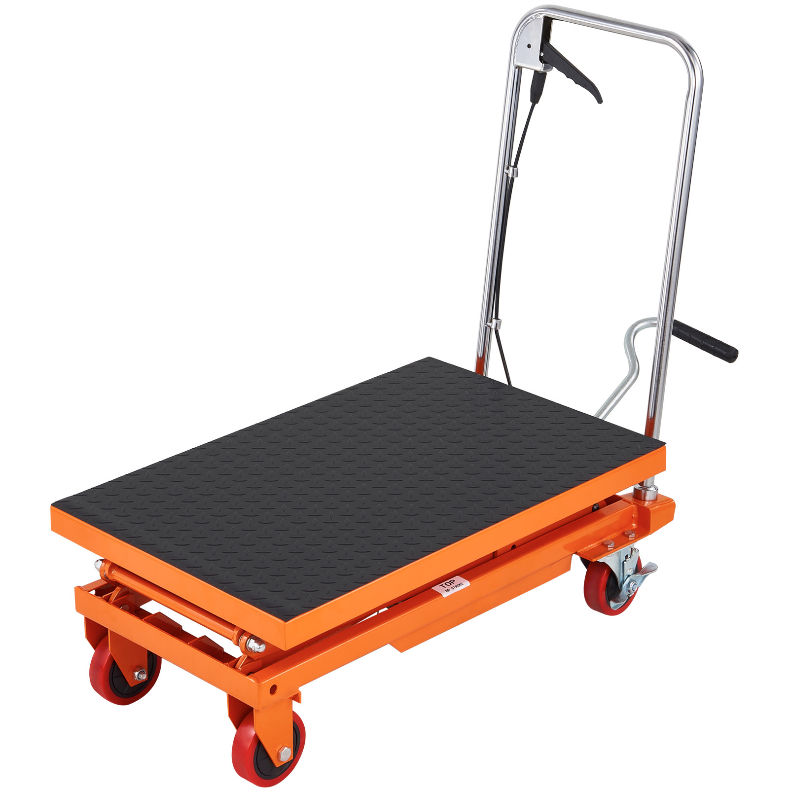VEVOR Hydraulic Lift Table Cart 330 lbs Manual Double Scissor Lift Table 50″