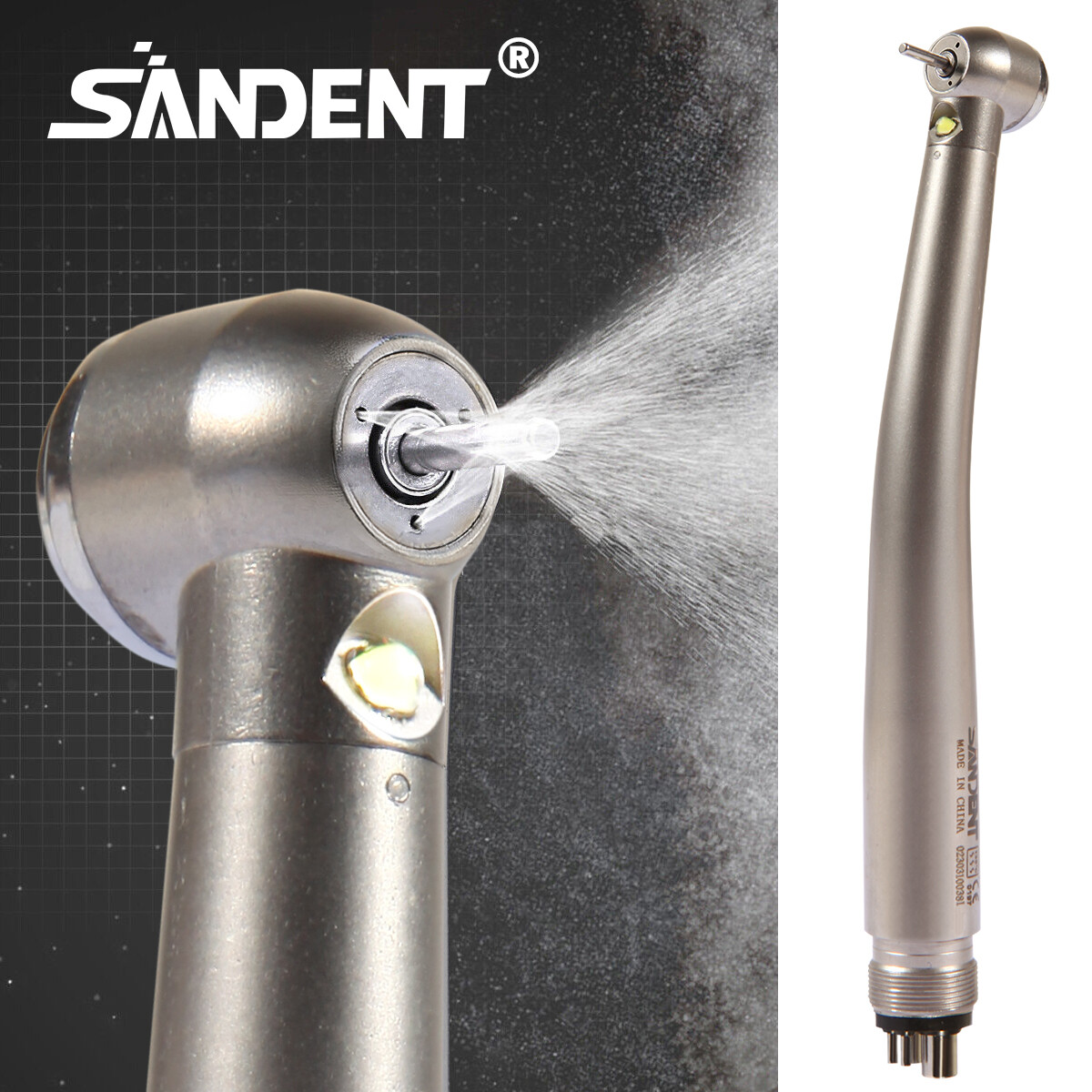 LED E-generator Dental High Low Speed Handpiece Push Button Contra Angle E-type
