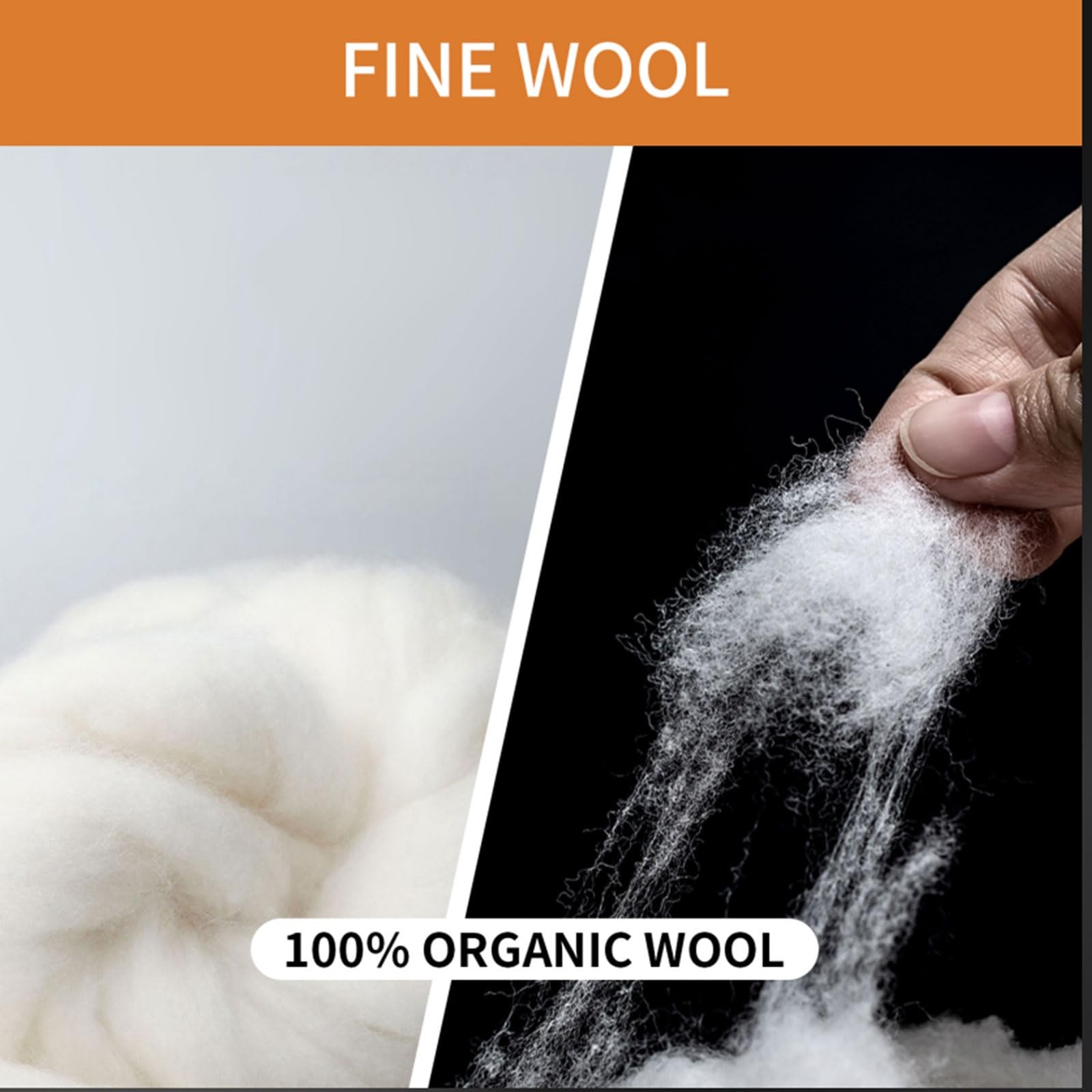 Natural Wool Stuffing for Stuffed Animals – 100% Organic Wool Batting Filler …