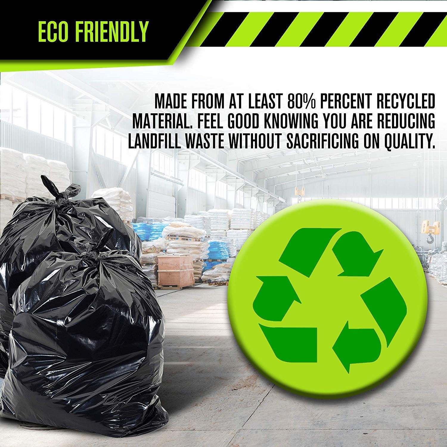 Aluf Plastics 45 Gallon 1.4 Mil Black Heavy Duty Garbage Bags – 40 Inch X 46