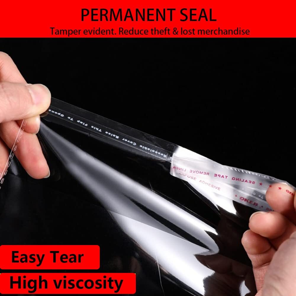 100CT 12×16″ Self Adhesive Sealing Cellophane Bags Large Clear Tshirt Sheets
