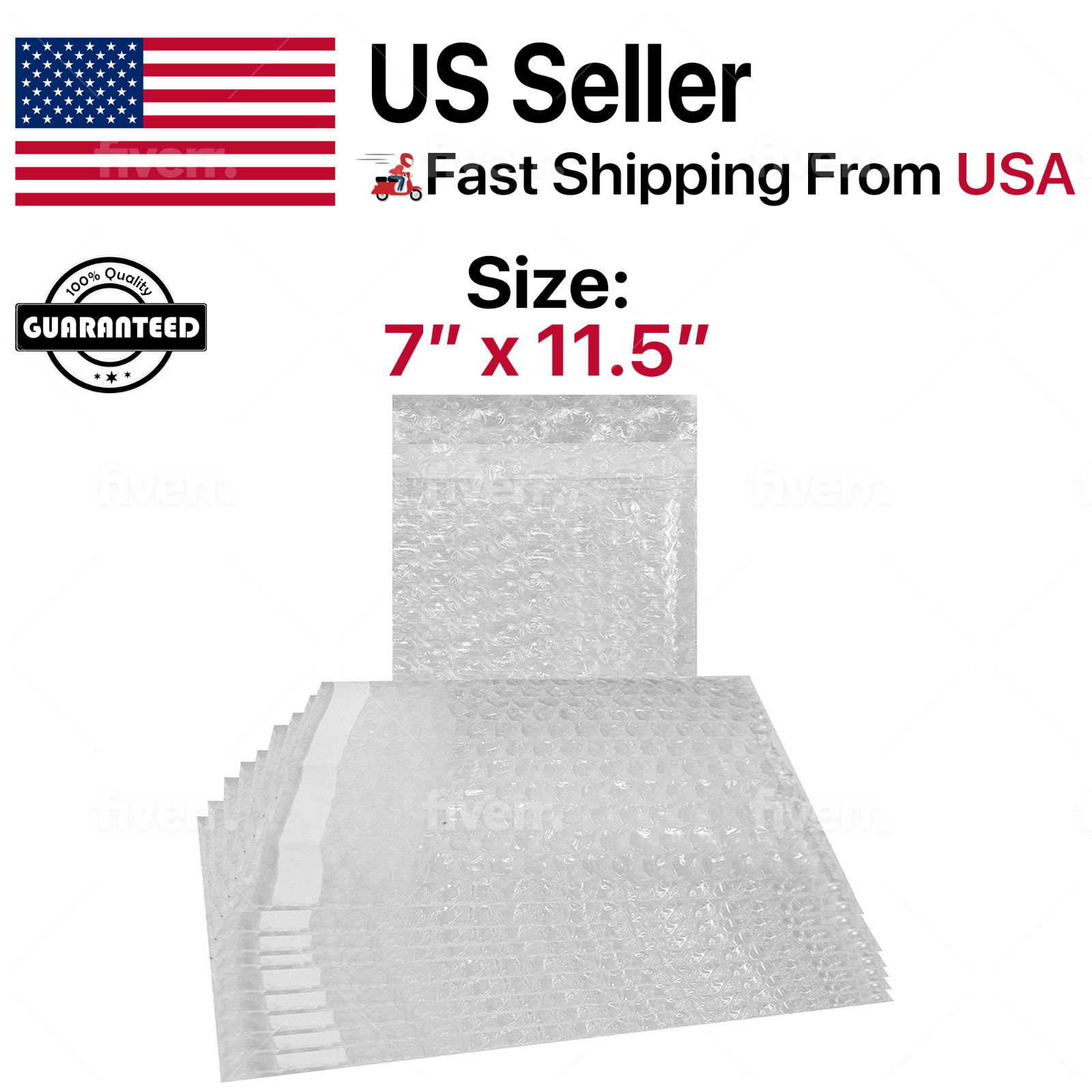 7″ x 11.5″ Bubble Pouches Bags Clear Self Seal Protective Cushioning Wrap 7×11