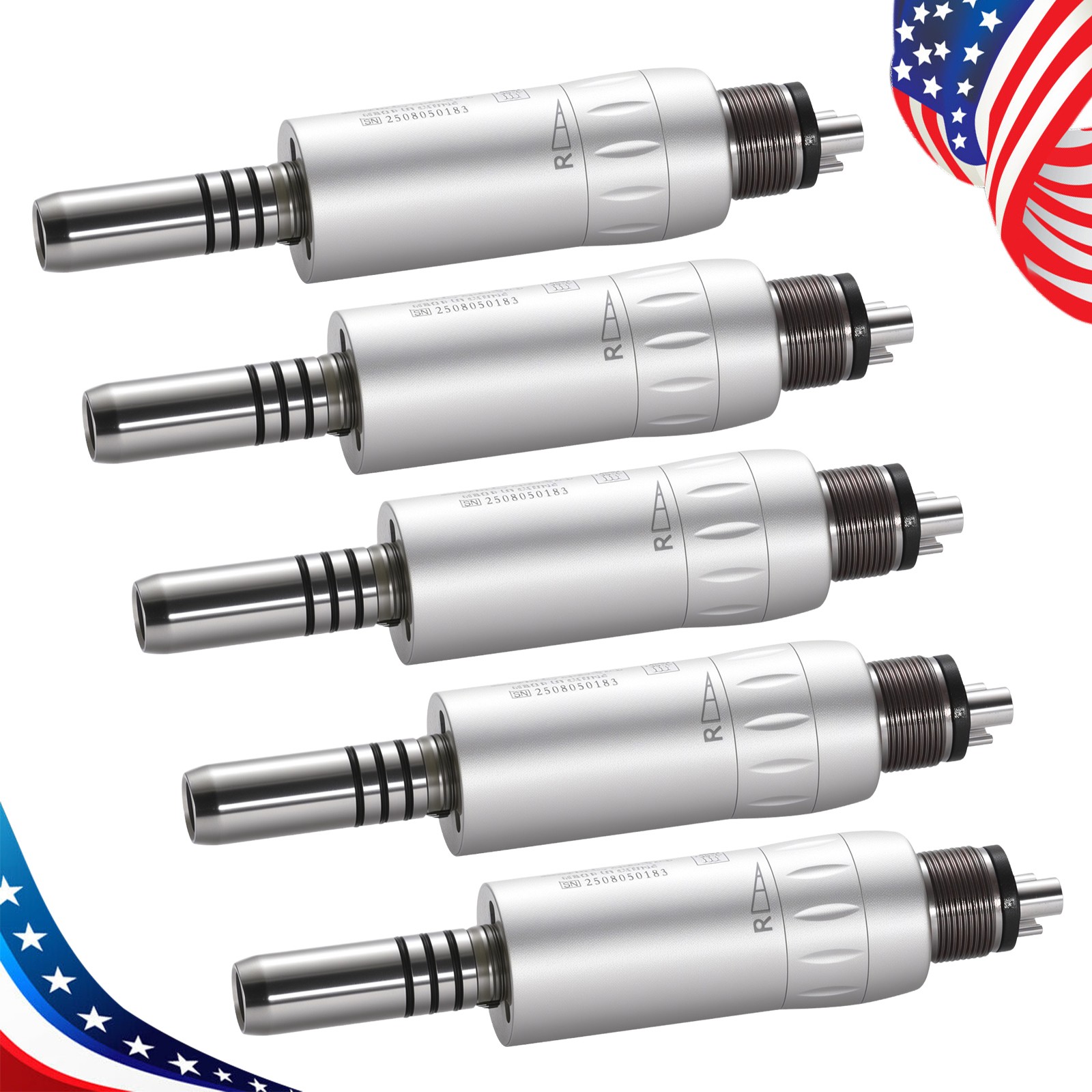 1-10*ASkeadnt Dental Low Speed E-type Air Motor Handpiece 4 Hole Inner channel