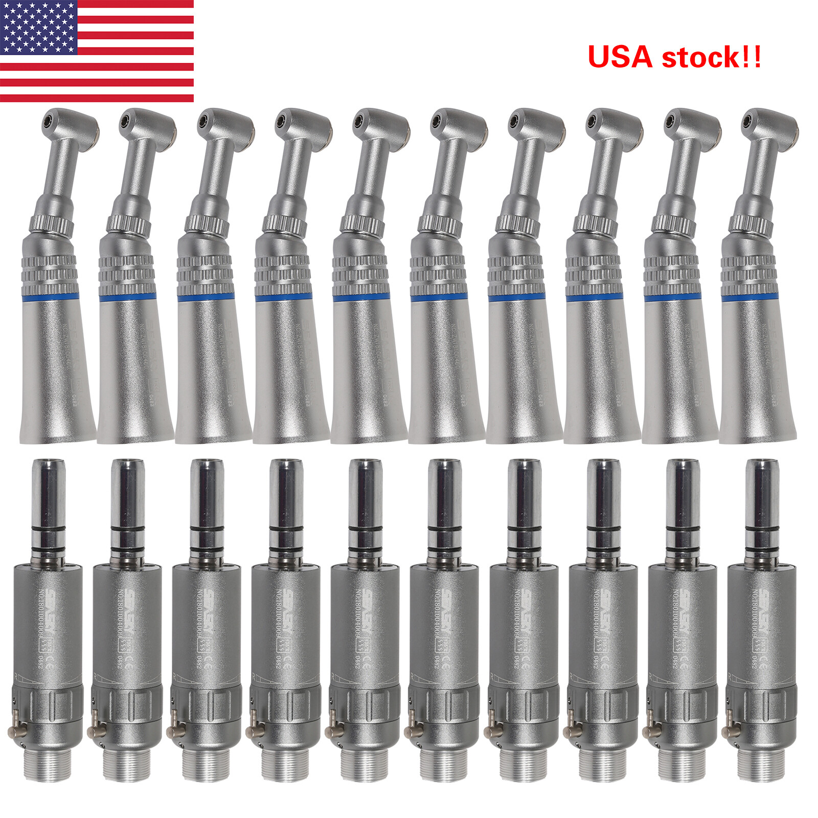 1-10* Dental Low Speed Push Contra Angle Air Motor 2/4H E-type NSK STYLE PAD Dr