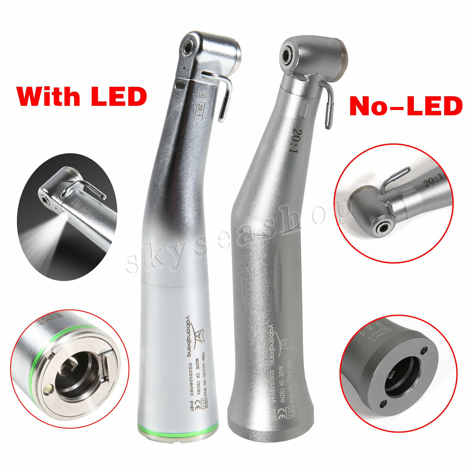 Dental 1:1 1:5 20:1 (LED Optic) Contra Angle Handpiece fit KaVo NSK Sirona bw