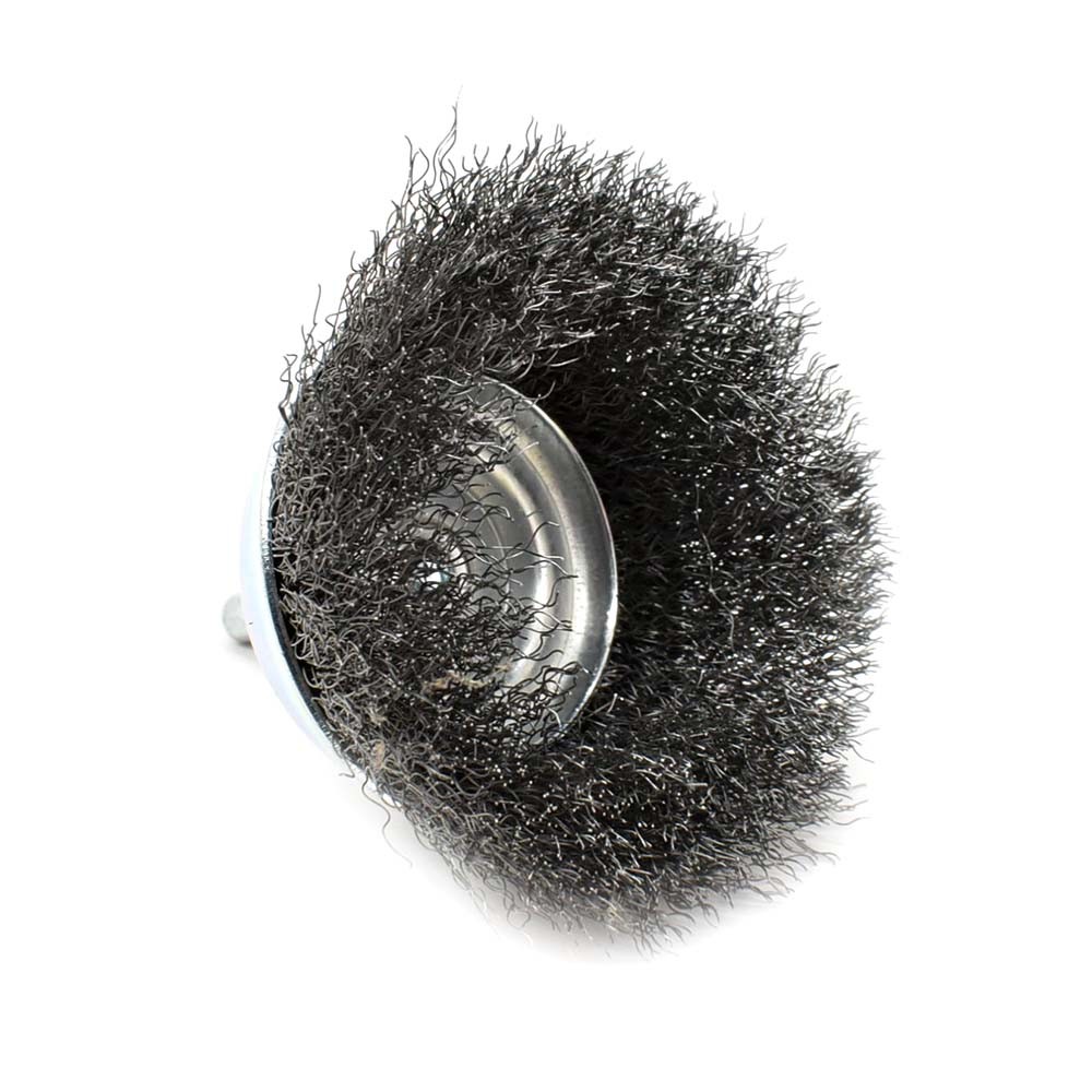 S1844 3-Inch Wire Cup Brush 1/4-Inch Shank – Fine Crimped Wire 4500 RPM