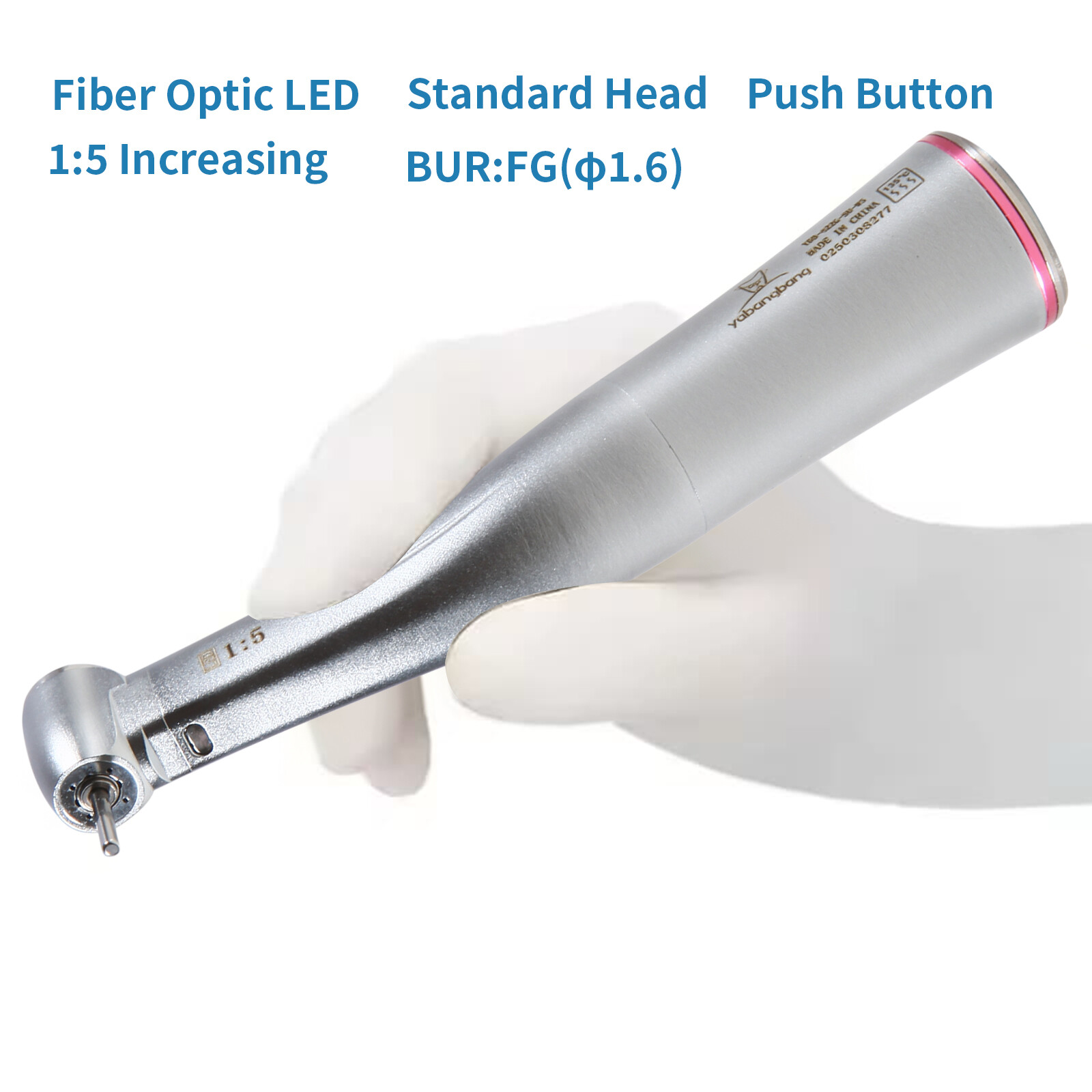 5 Dental LED 1:5 Handpiece push button Contra Angle For KAVO NSK Electric Motor