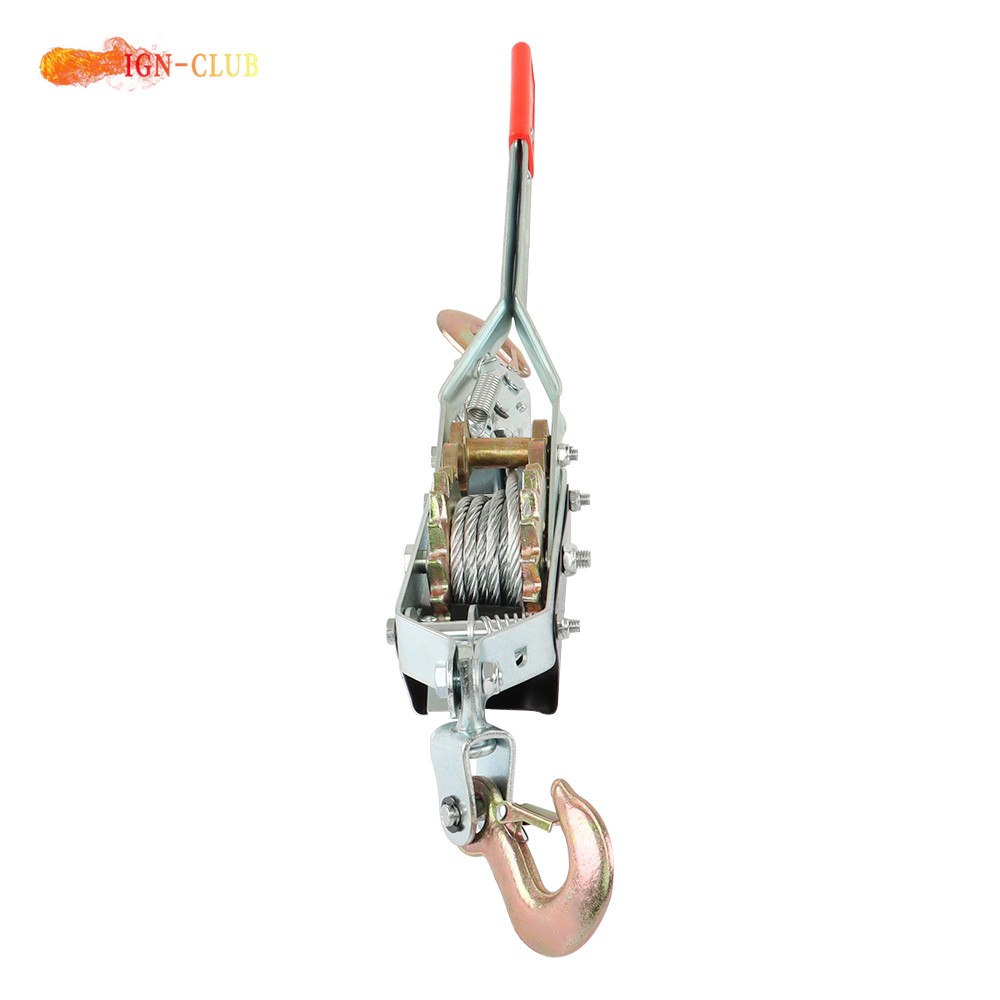 2 Ton Come Along Winch Heavy Duty 2 Hook Steel Cable Dual Gear Power Puller