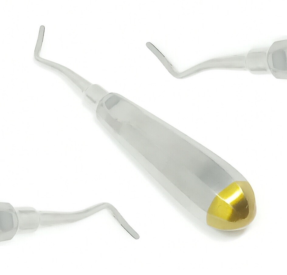 2 Potts Dental Tooth Surgery East West Elevator # 6+7 L&R Standard handle Gold