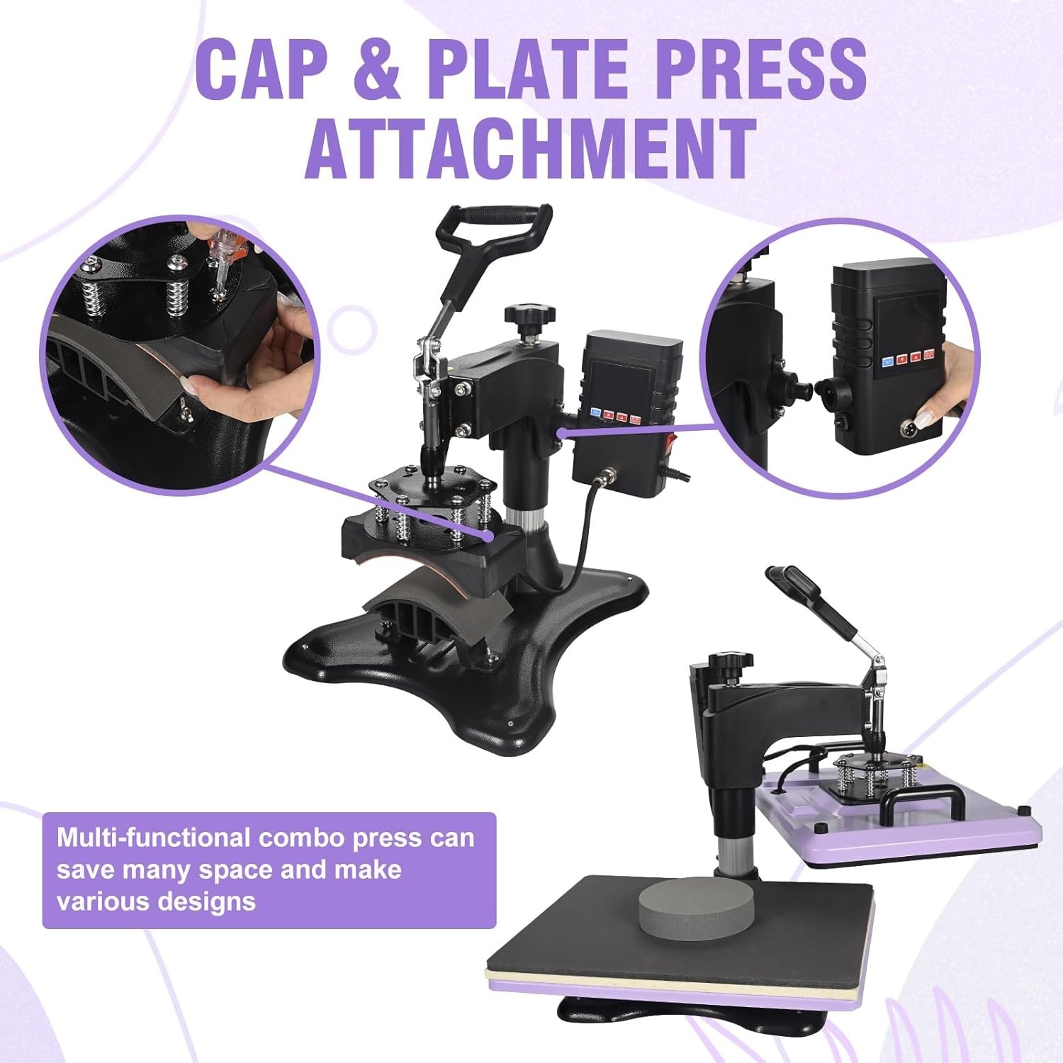12×15 Inch, 360° Swing Away 5 in 1 Heat Transfer Machine, Multifunctional Hea…
