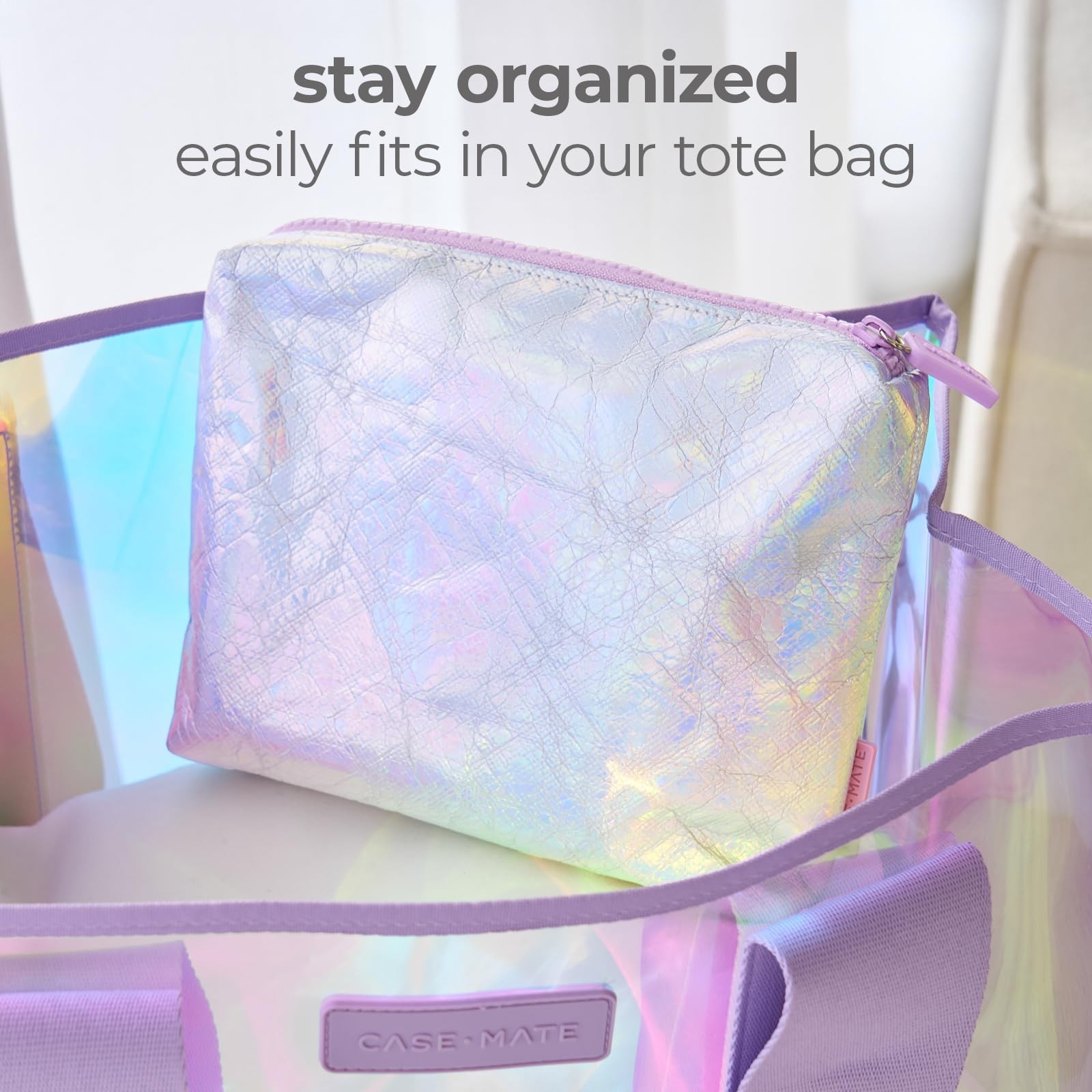 Case-Mate Essential Crinkle Makeup Bag – Waterproof Zipper Pouch – Daily Use …