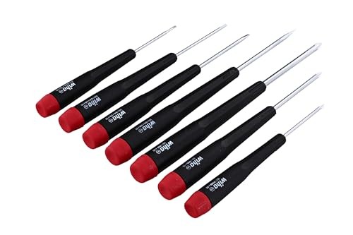 Wiha 26197 Precision Screwdriver Set, 7-Piece Mini Slotted & Phillips
