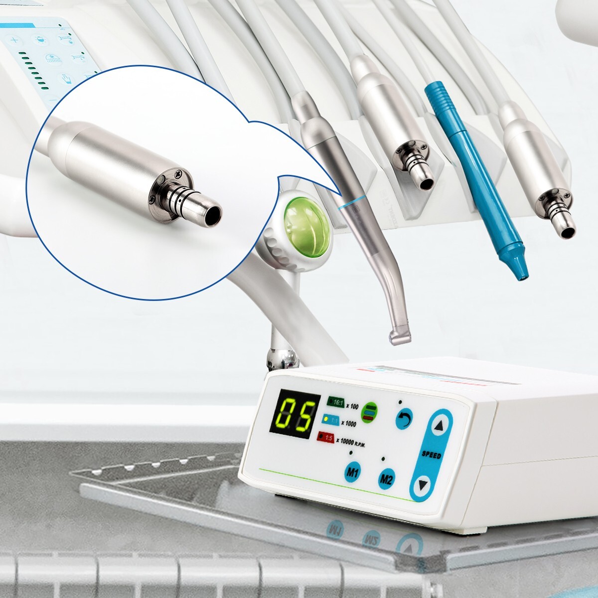 AZDENT Dental Brushless Electric LED Micro Motor Internal Spray 3.4Ncm E-type US