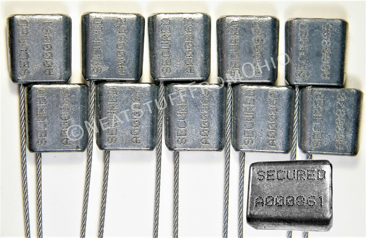 SECURITY SEALS, CABLE SEAL, ALL-METAL, 12” & 24”, TEN SEALS, GREAT PRICE! ?