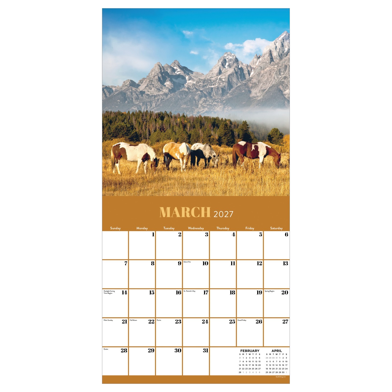 2027 Horses Wall Calendar