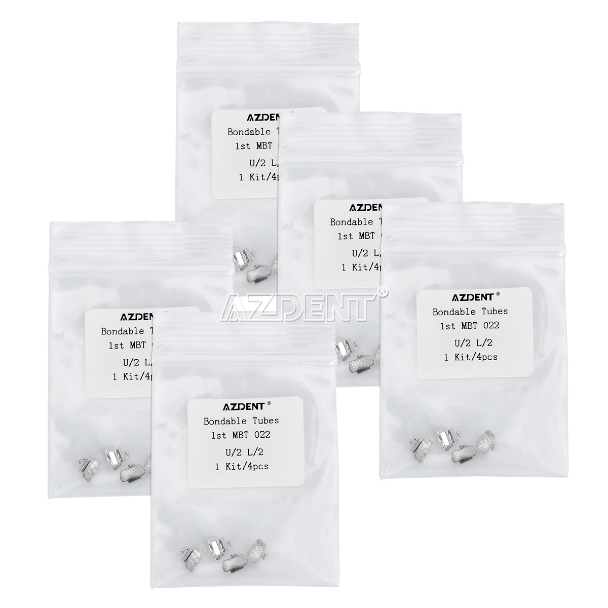 4PCs/Kit Dental Ortho MBT 0.022″ Buccal Double Tube 1st Molar Non-Conv AZDENT