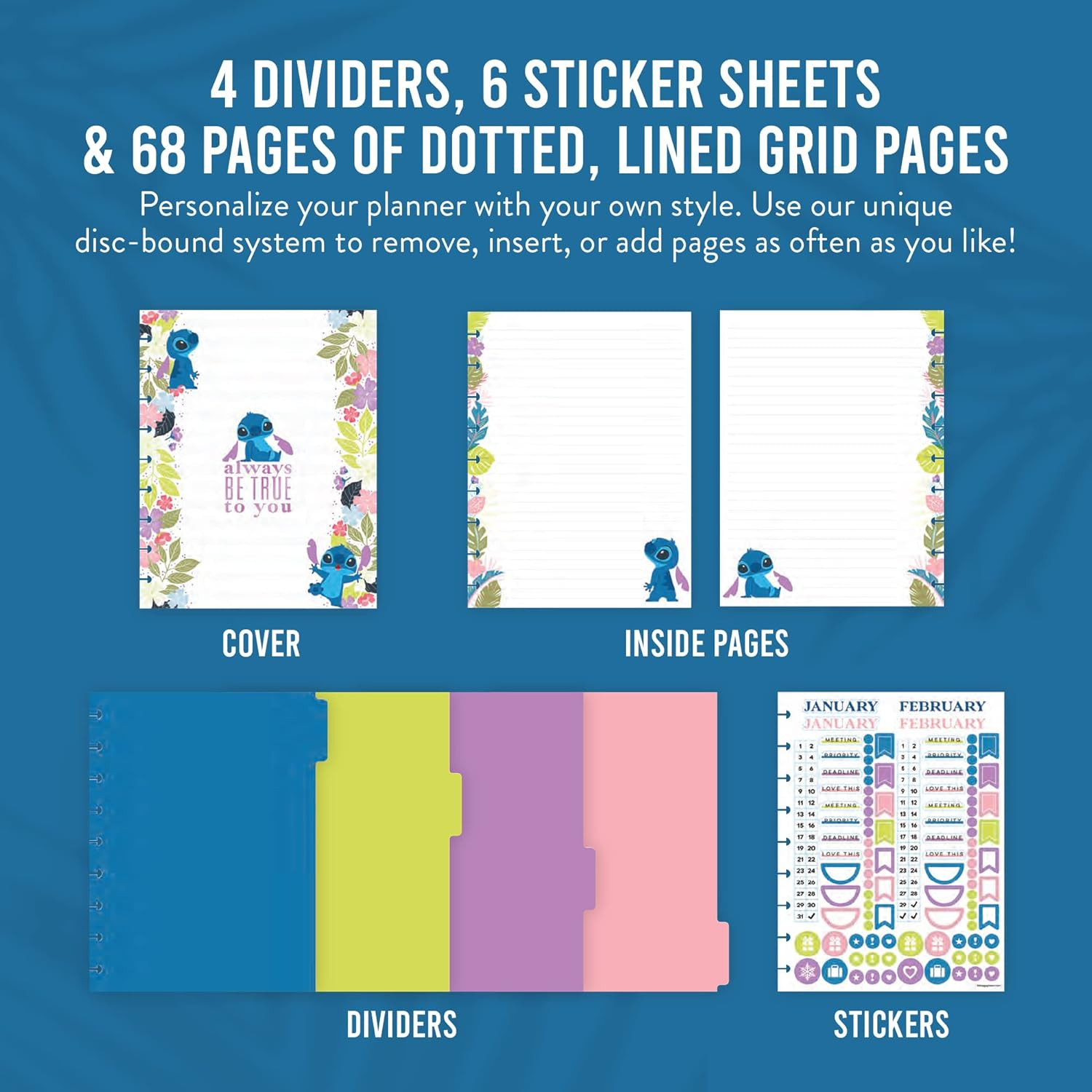 Happy Planner Disney Aloha Stitch Planner, Lilo and Stitch Notebook Planner for