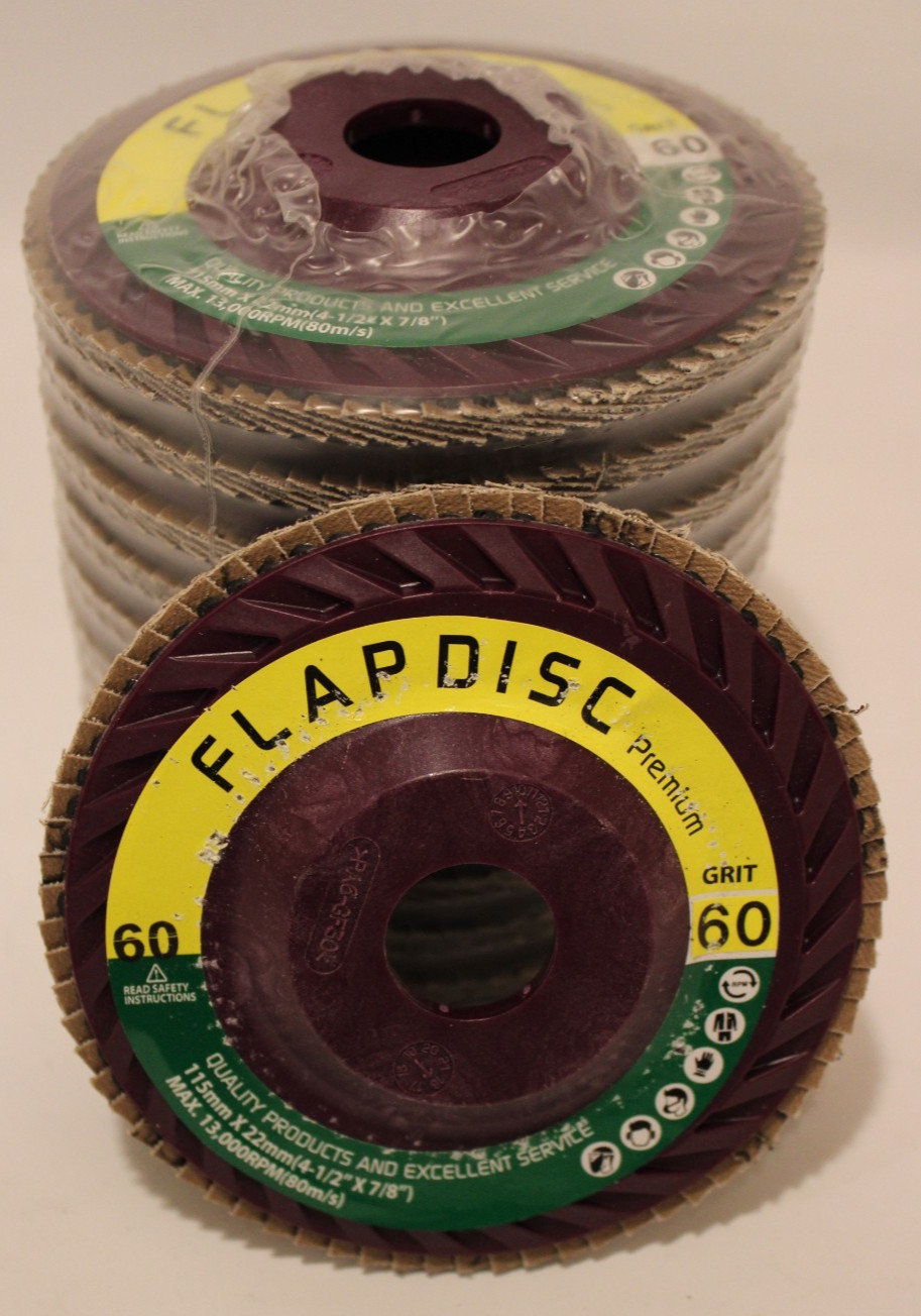 (10) 4-1/2″ X 7/8″ Kelco Plastic Trimmable Flap Disc Abras. Wheels 40 60 80 Grit