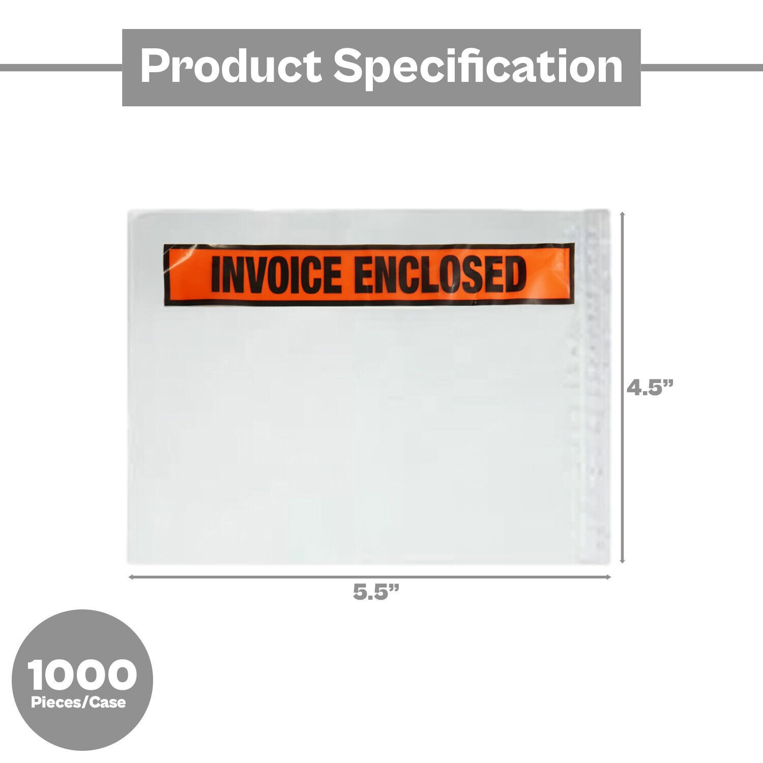 4.5″ x 5.5″ Invoiced Enclosed Envelopes Panel Face Back Side Loading 1000 Pcs