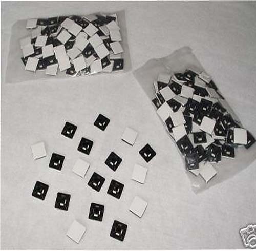 100 PCS 4 Way Cable Wire Tie Mount Base 3/4″ Black Secure Adhesive Back Glue
